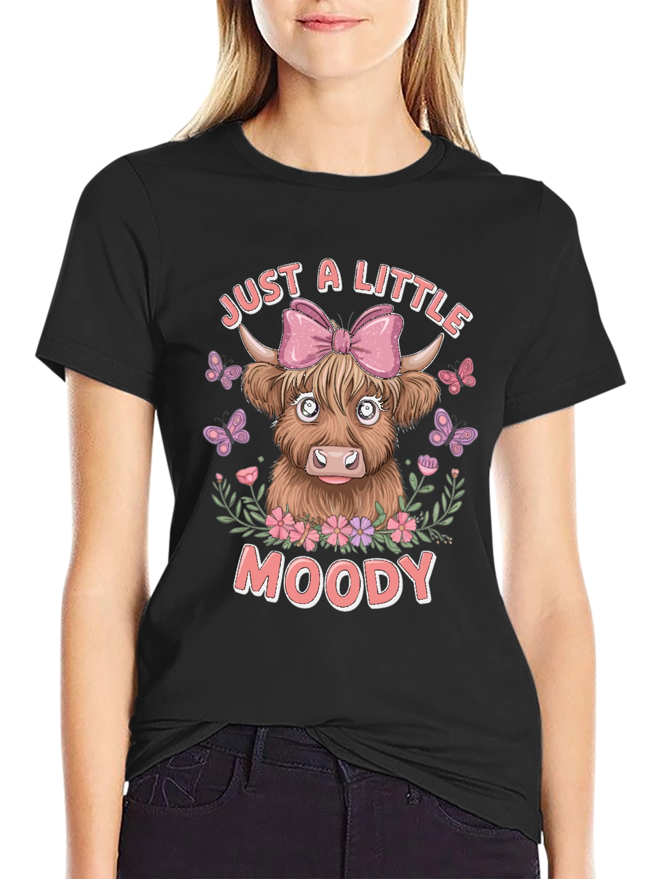Just A Little Moody Cow Graphic T-Shirt