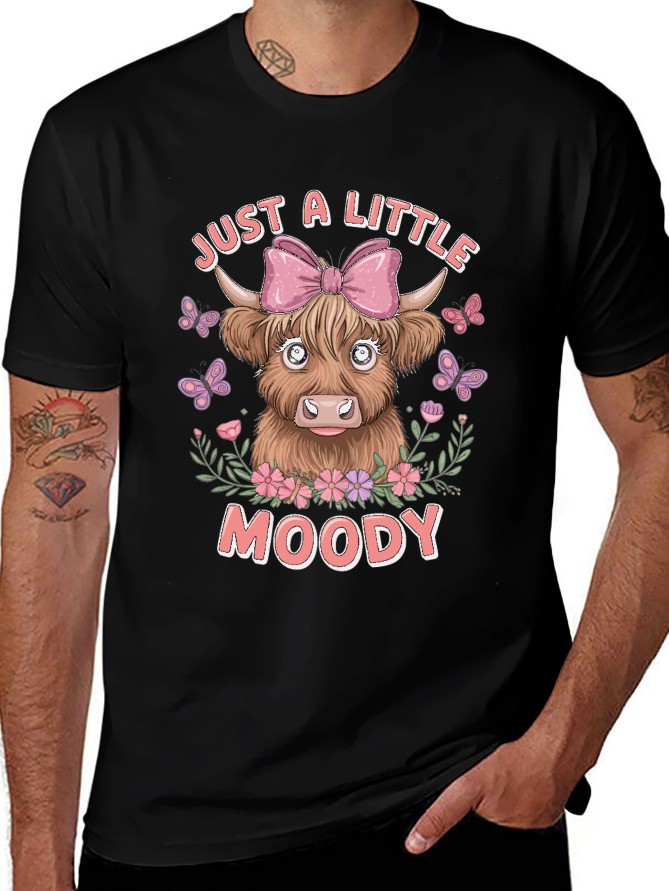 Just A Little Moody Cow Graphic T-Shirt