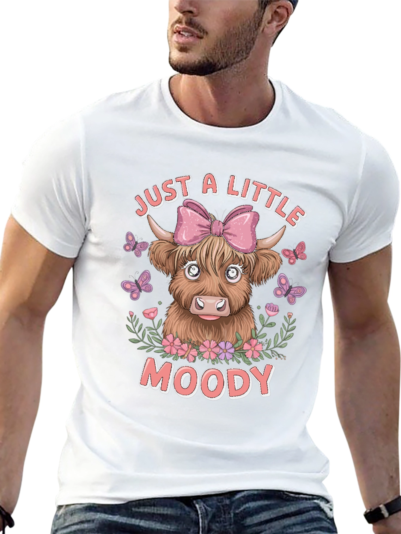Just A Little Moody Cow Graphic T-Shirt