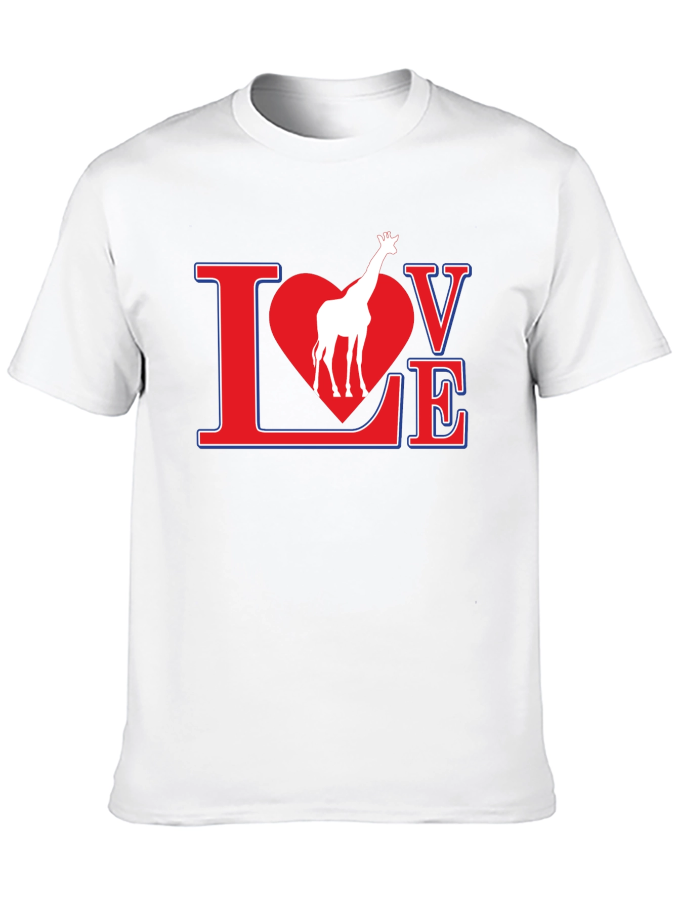 Giraffe Love Graphic T-Shirt - Black
