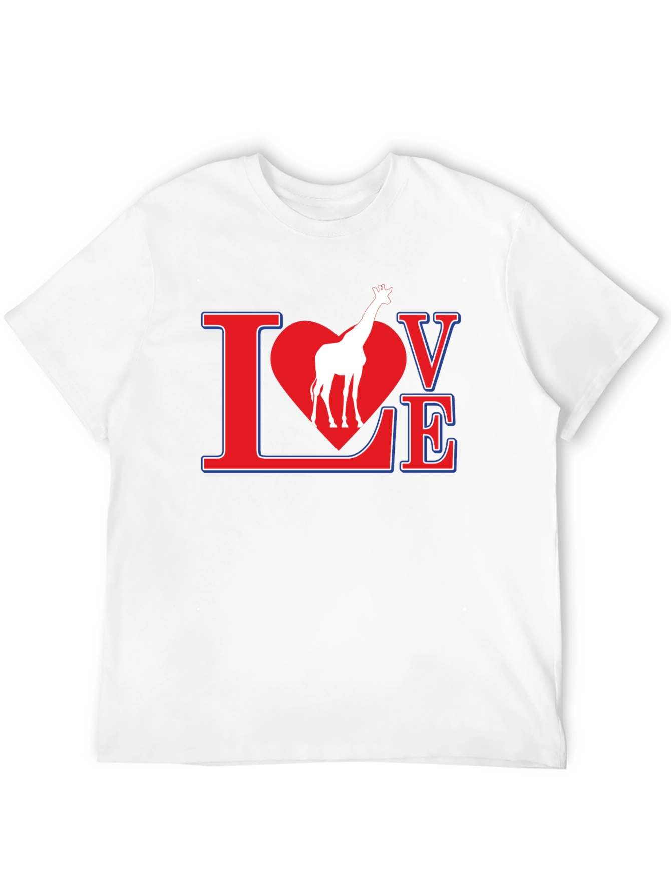 Giraffe Love Graphic T-Shirt - Black