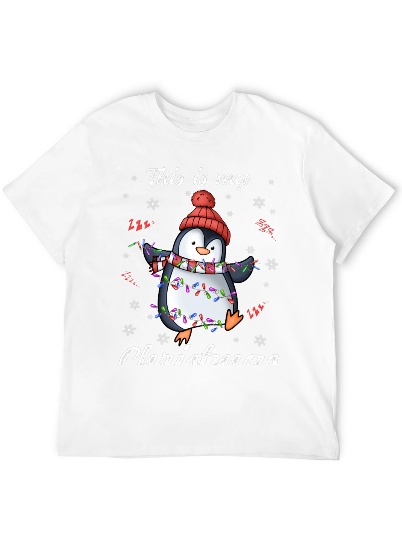 Penguin Christmas Lights Graphic Tee