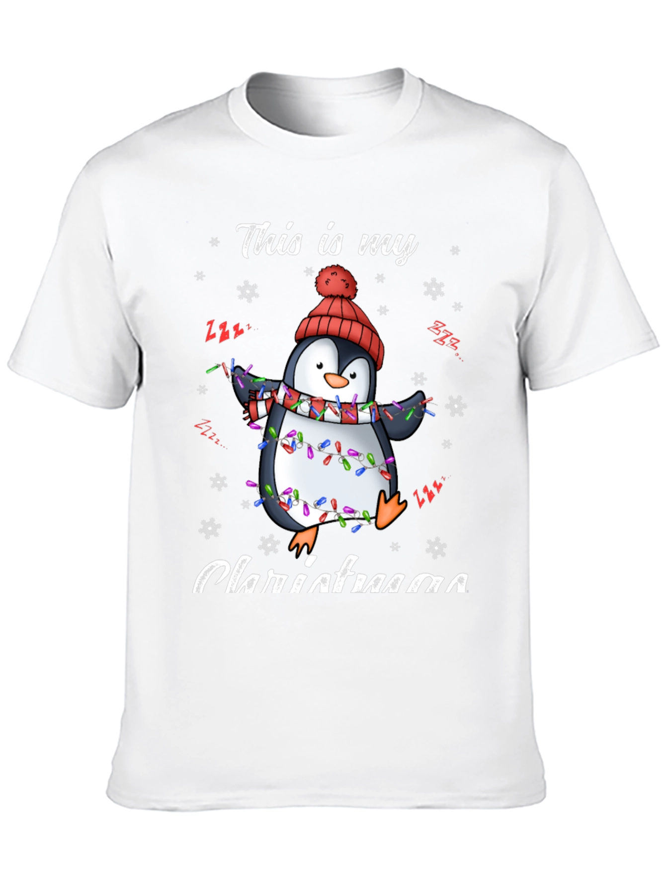 Penguin Christmas Lights Graphic Tee
