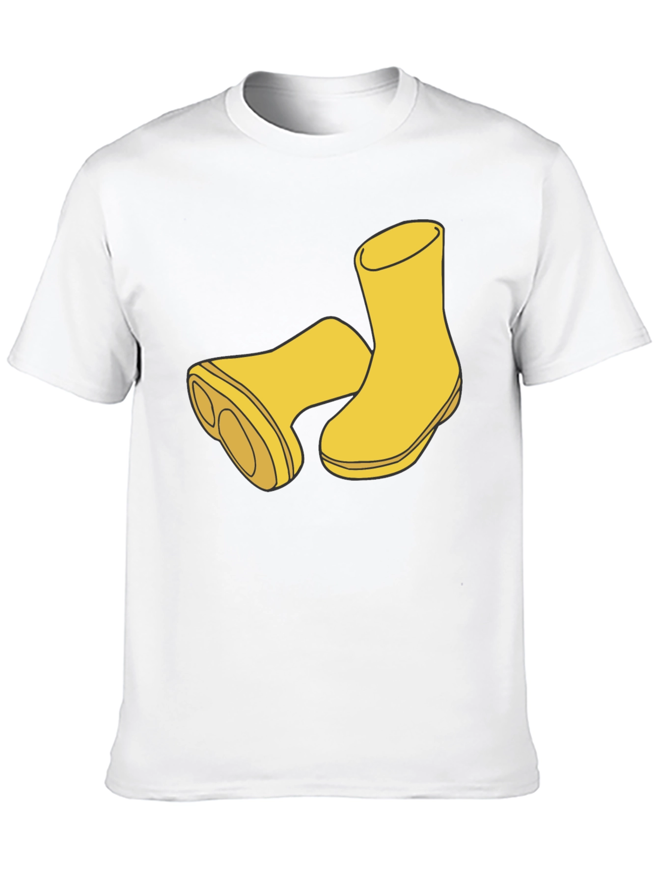 Rain Boot Graphic Tee - Stylish Black Cotton T-Shirt