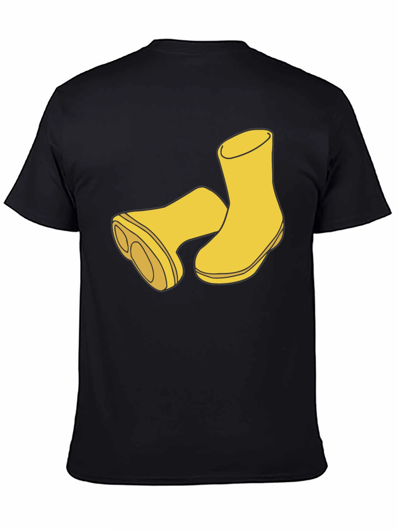 Rain Boot Graphic Tee - Stylish Black Cotton T-Shirt