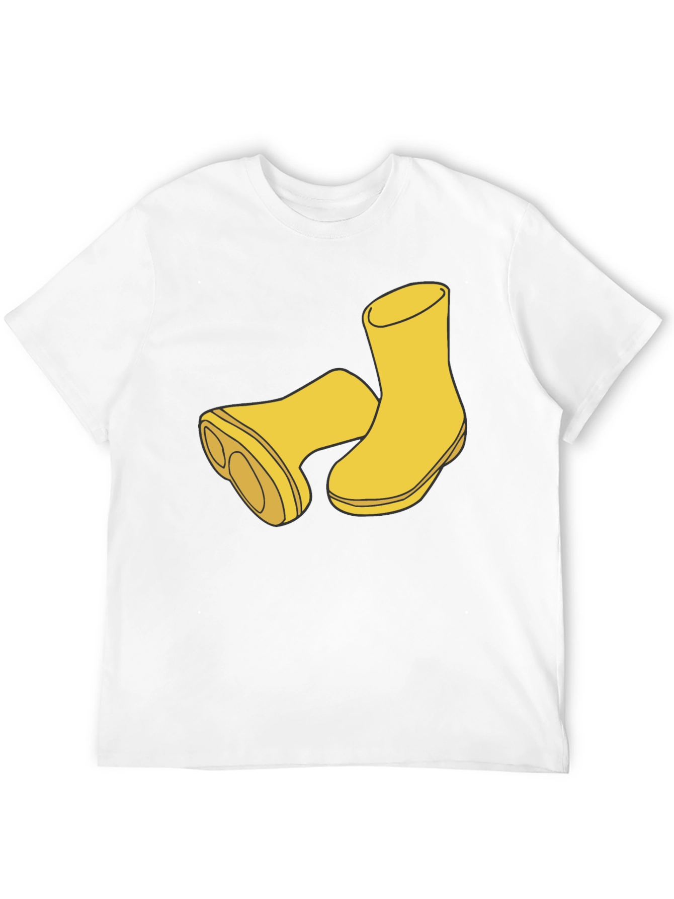 Rain Boot Graphic Tee - Stylish Black Cotton T-Shirt