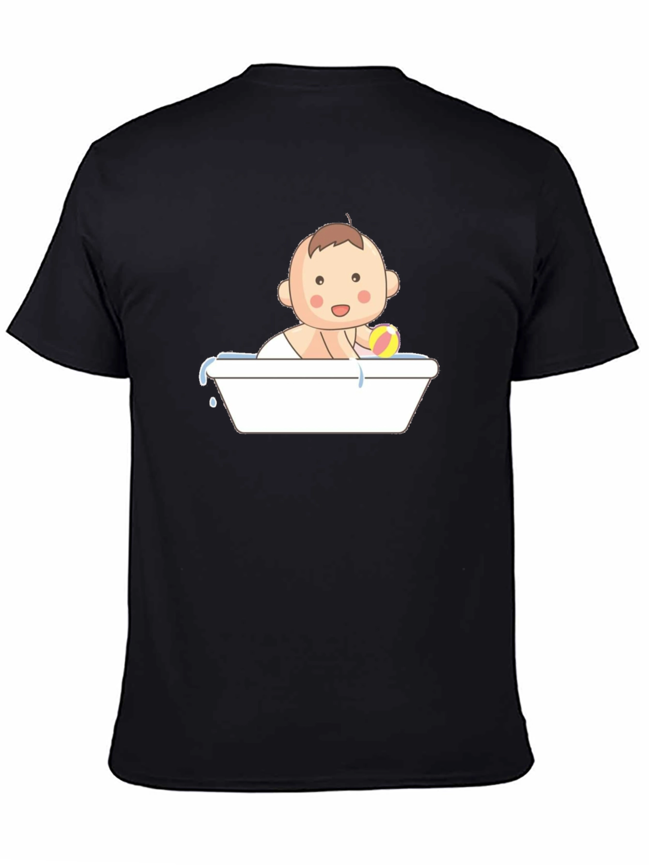 Baby in Tub Graphic Tee - Black Cotton T-Shirt