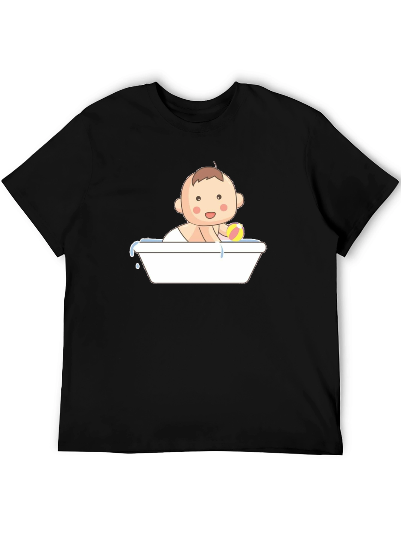 Baby in Tub Graphic Tee - Black Cotton T-Shirt