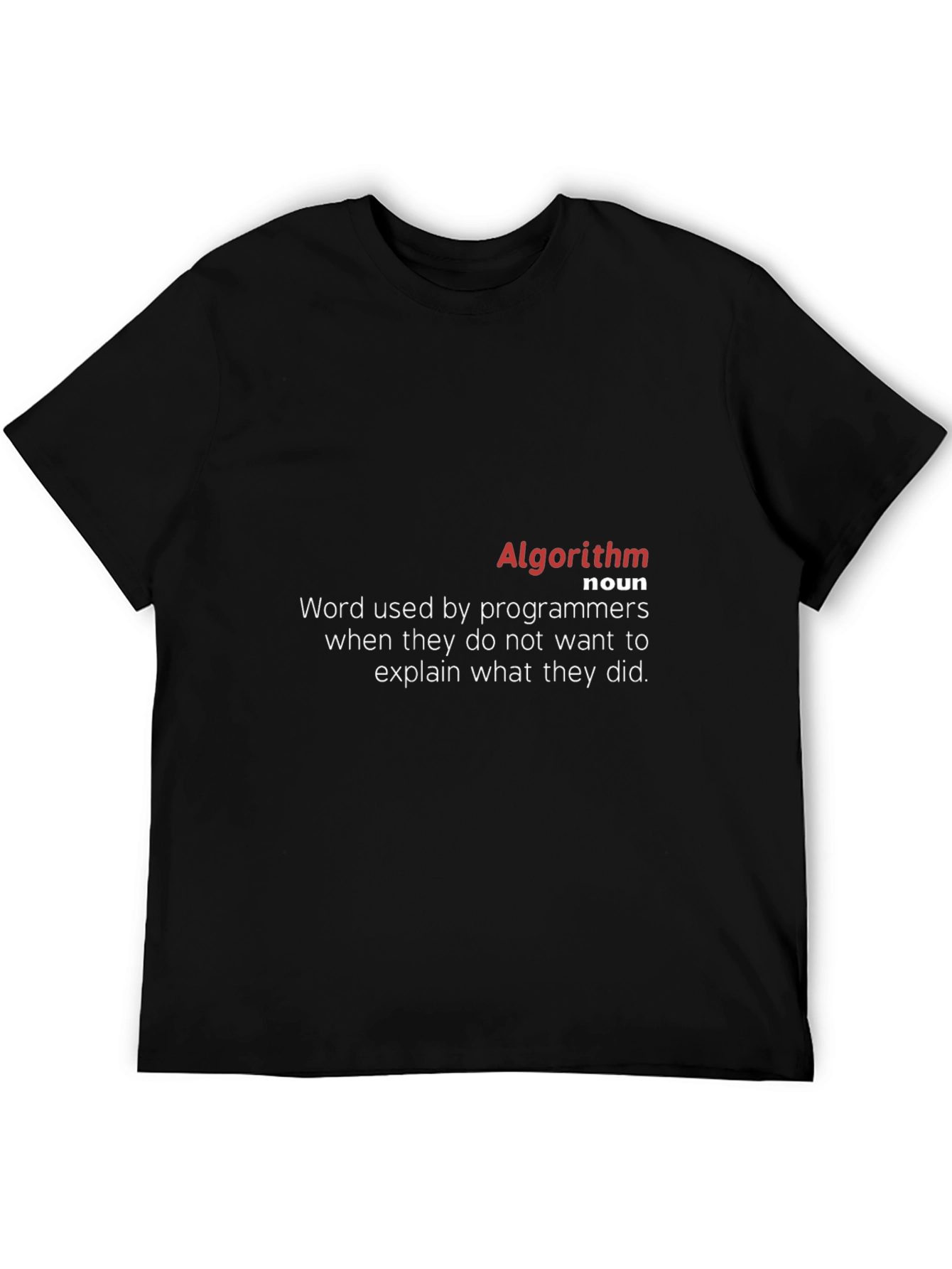 Algorithm Definition Black T-Shirt