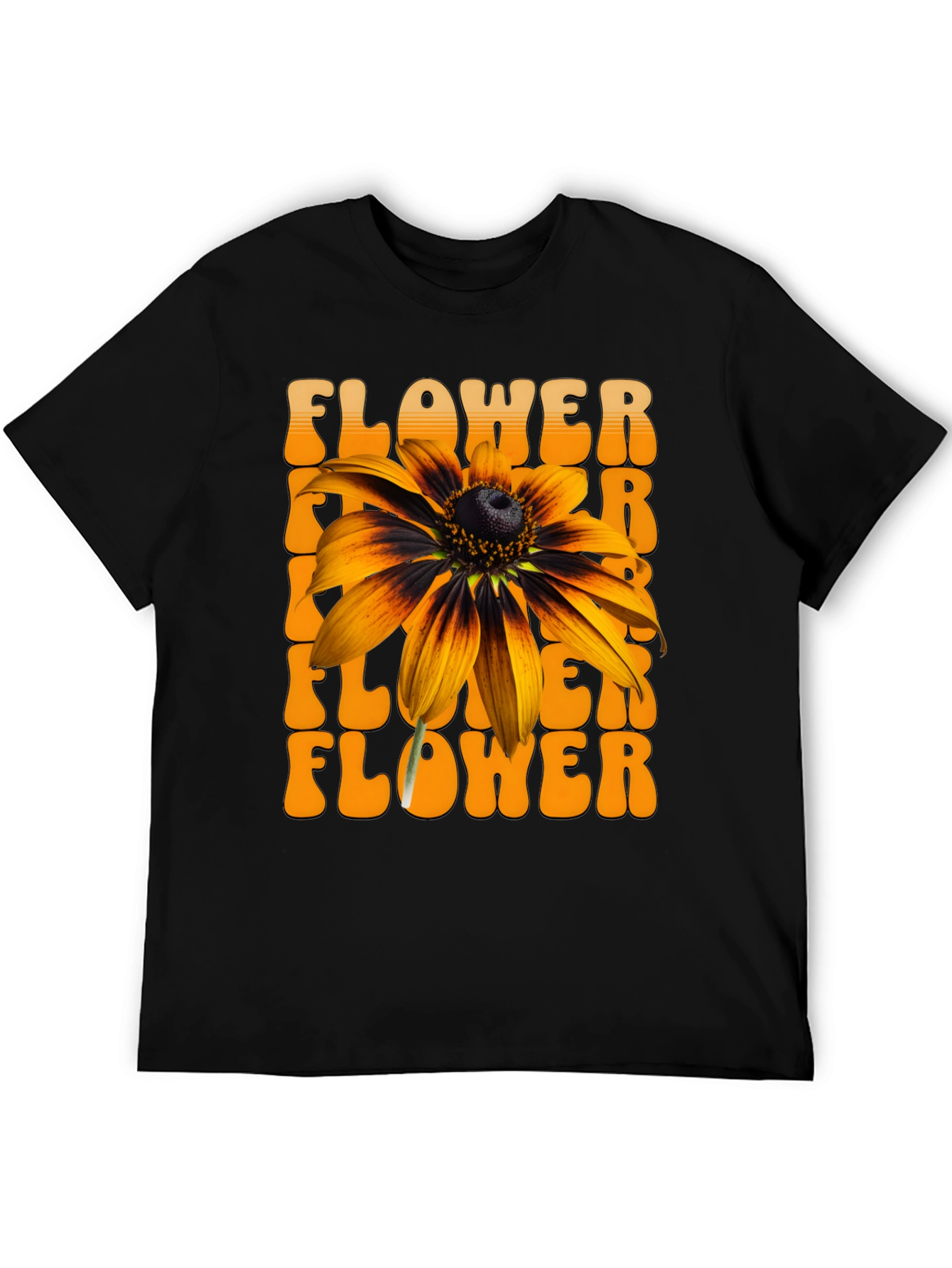 Retro Flower Graphic Tee - Black