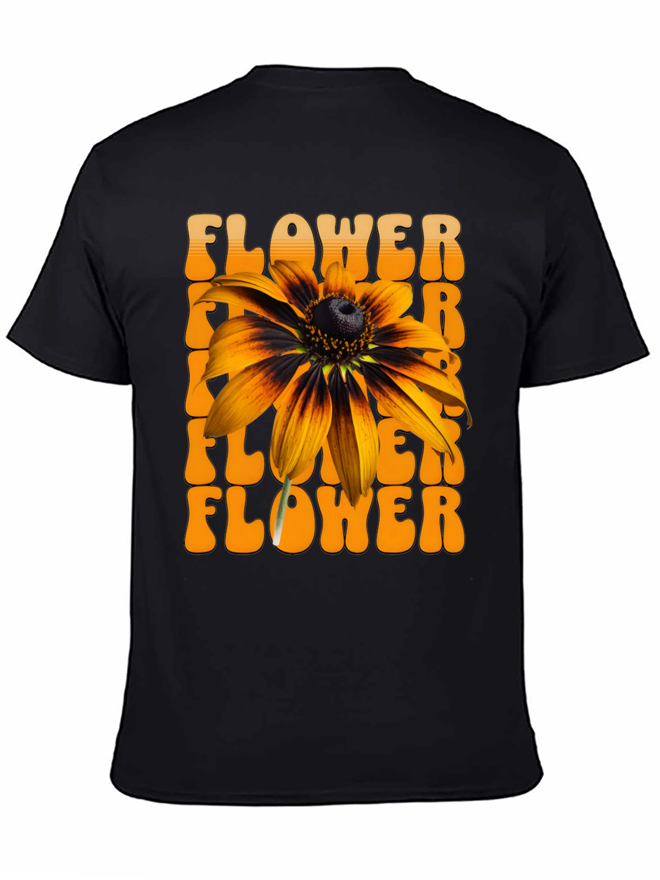Retro Flower Graphic Tee - Black