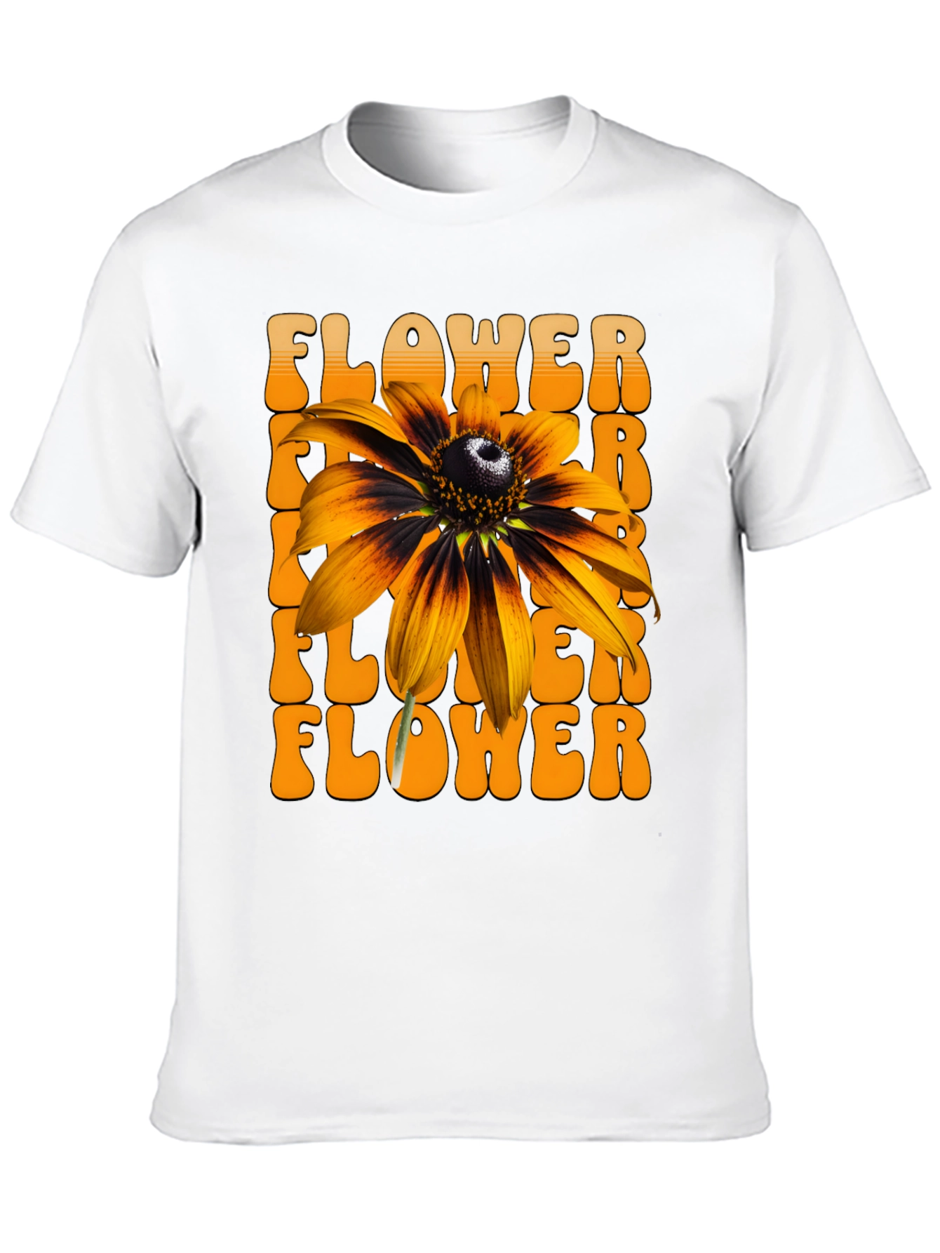 Retro Flower Graphic Tee - Black