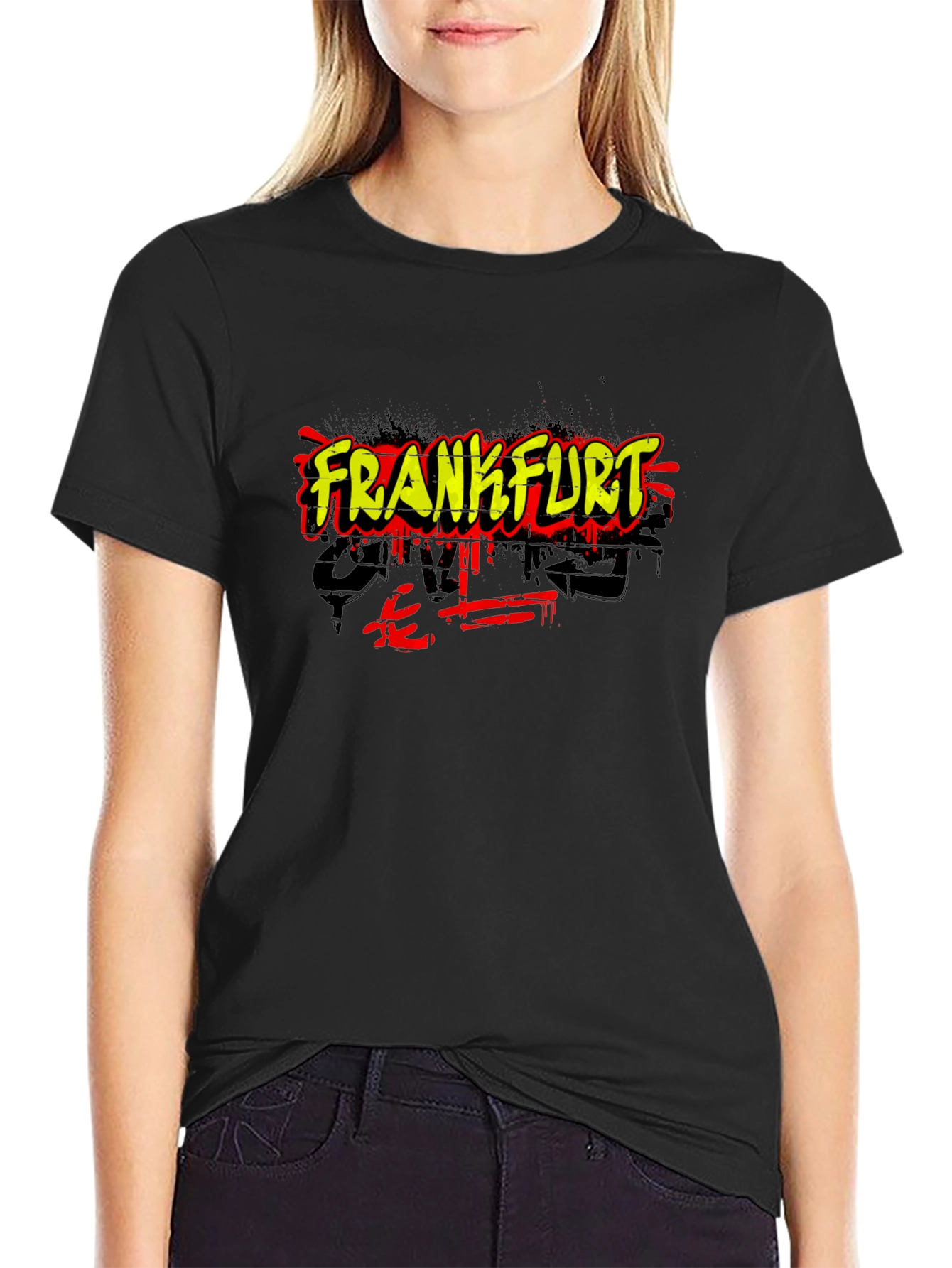 Frankfurt Graffiti Style Black T-Shirt