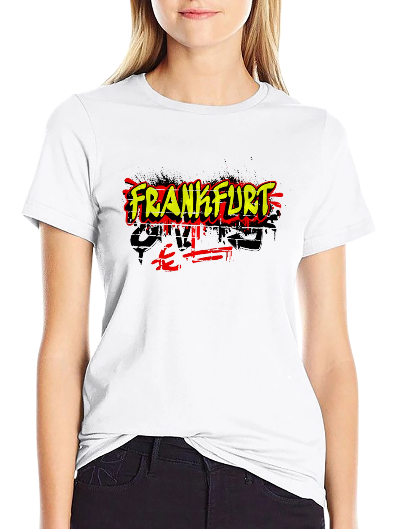 Frankfurt Graffiti Style Black T-Shirt