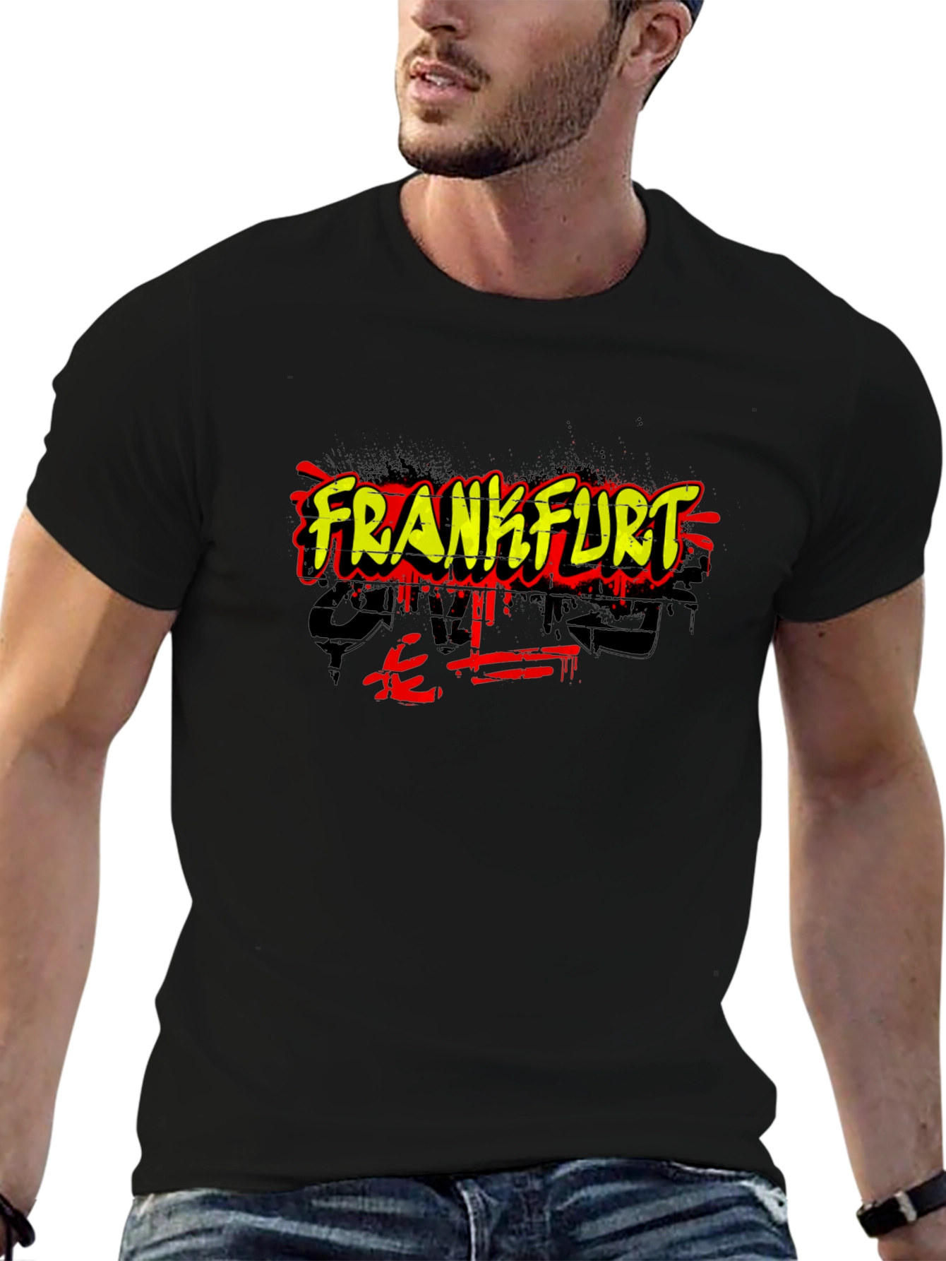 Frankfurt Graffiti Style Black T-Shirt