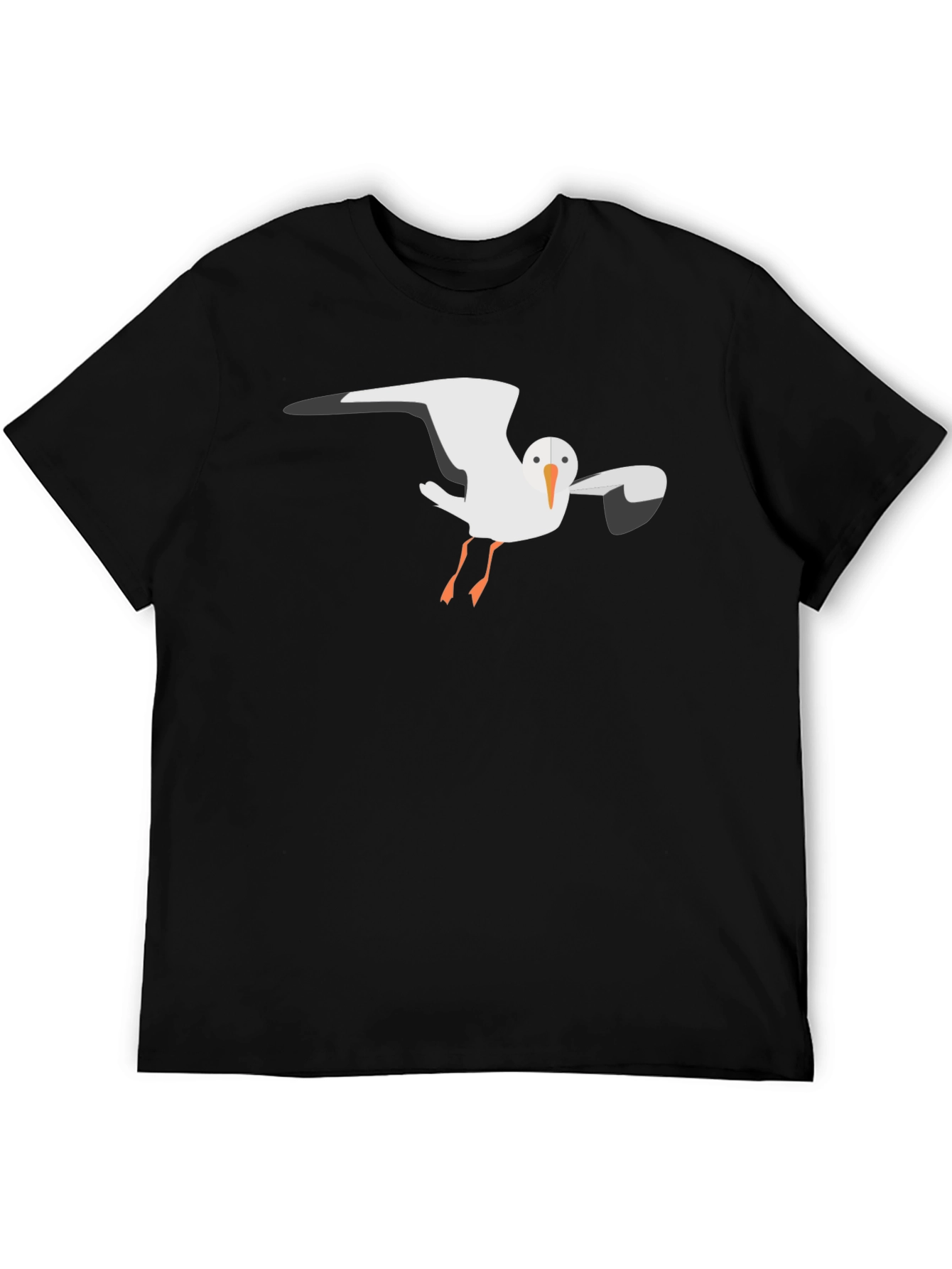 Seagull Graphic Tee - Black Casual T-Shirt