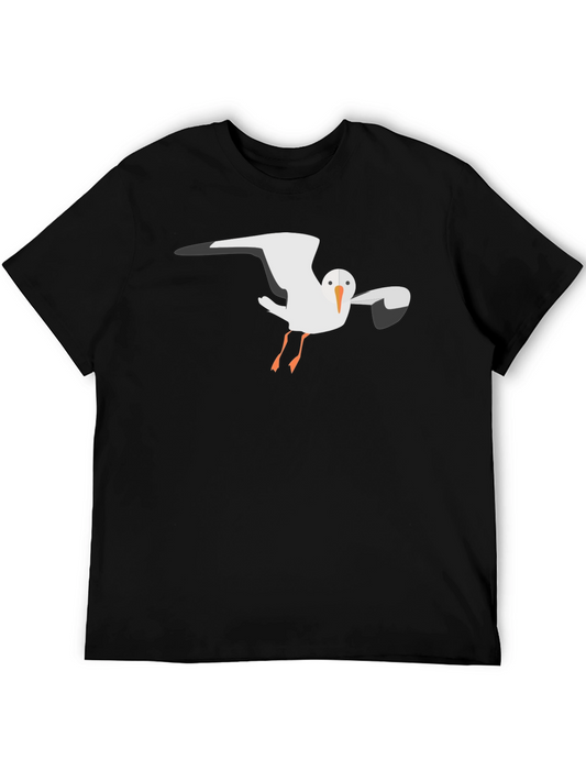 Seagull Graphic Tee - Black Casual T-Shirt