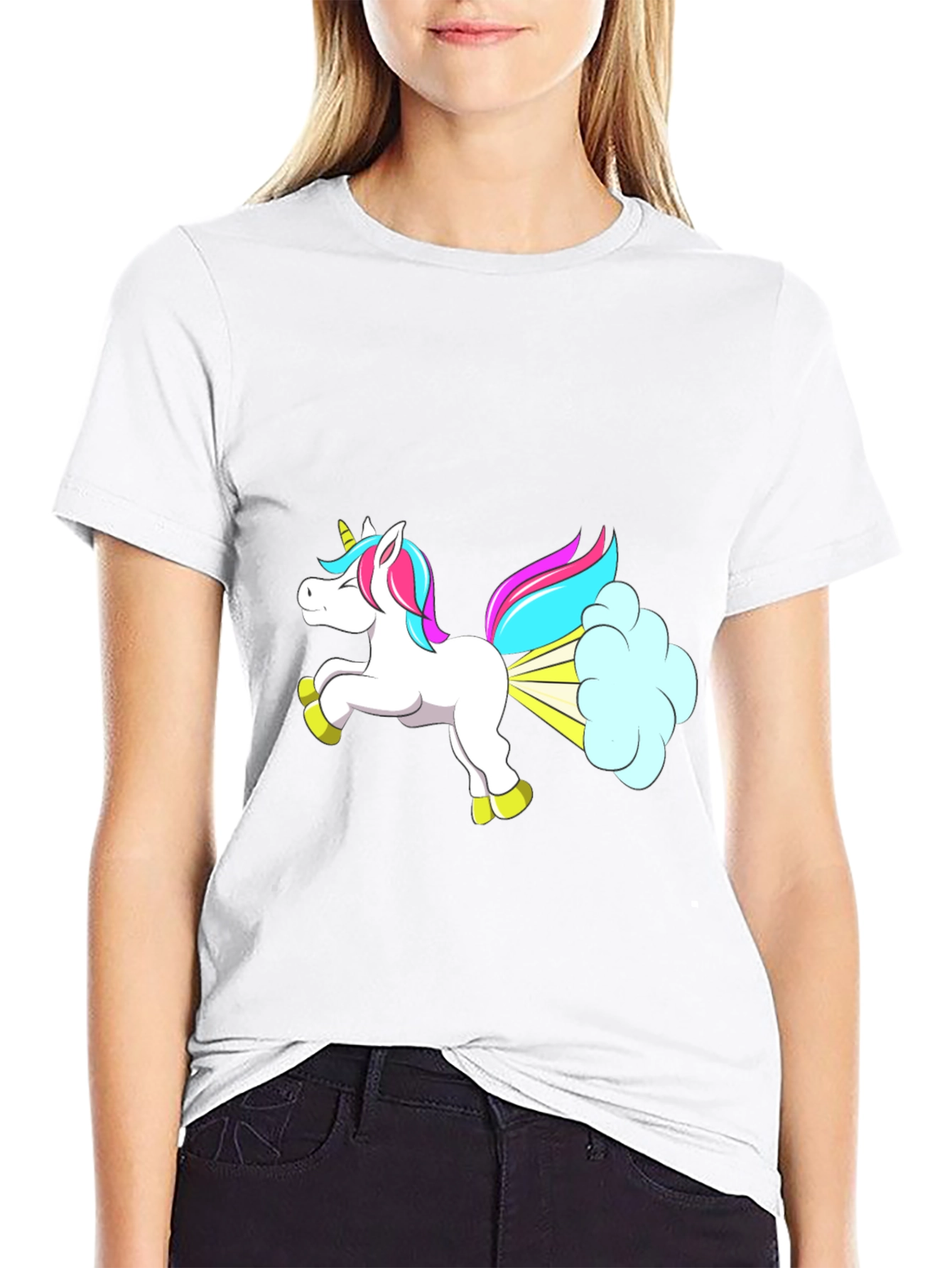 Funny Unicorn Farting Graphic T-Shirt