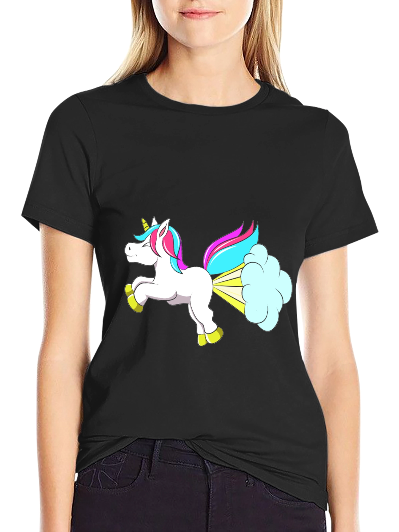 Funny Unicorn Farting Graphic T-Shirt