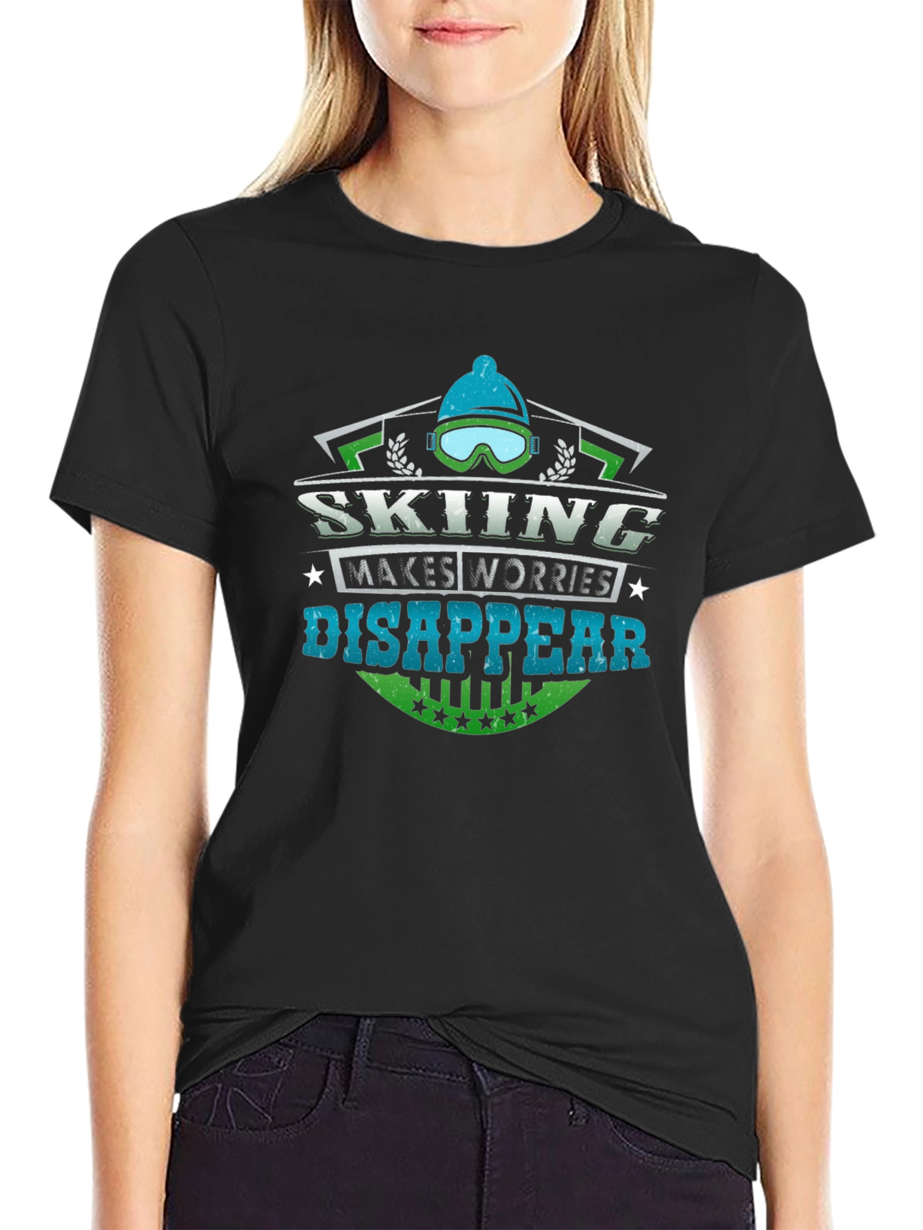 Skiing Makes Worries Disappear T-Shirt