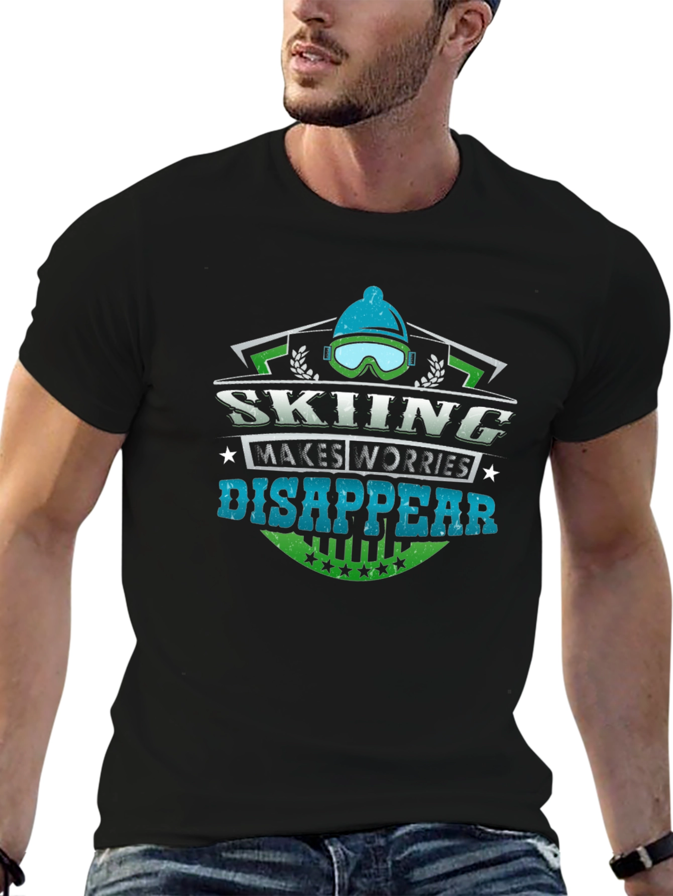 Skiing Makes Worries Disappear T-Shirt