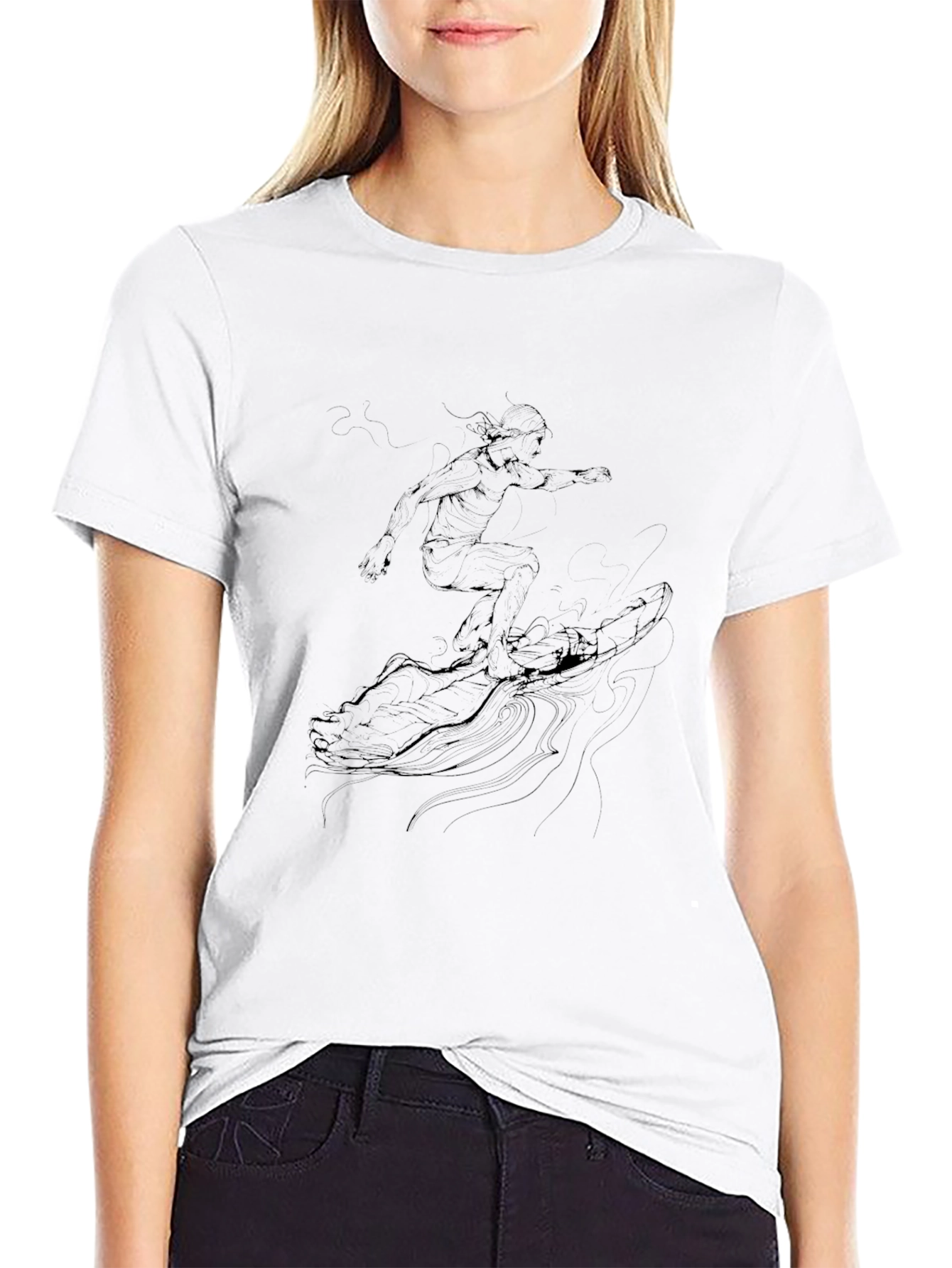 Black Surf Rider Graphic Tee - Casual Comfort