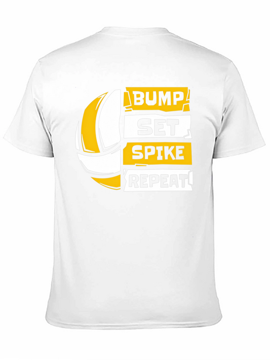 Volleyball Bump Set Spike Repeat Graphic T-Shirt