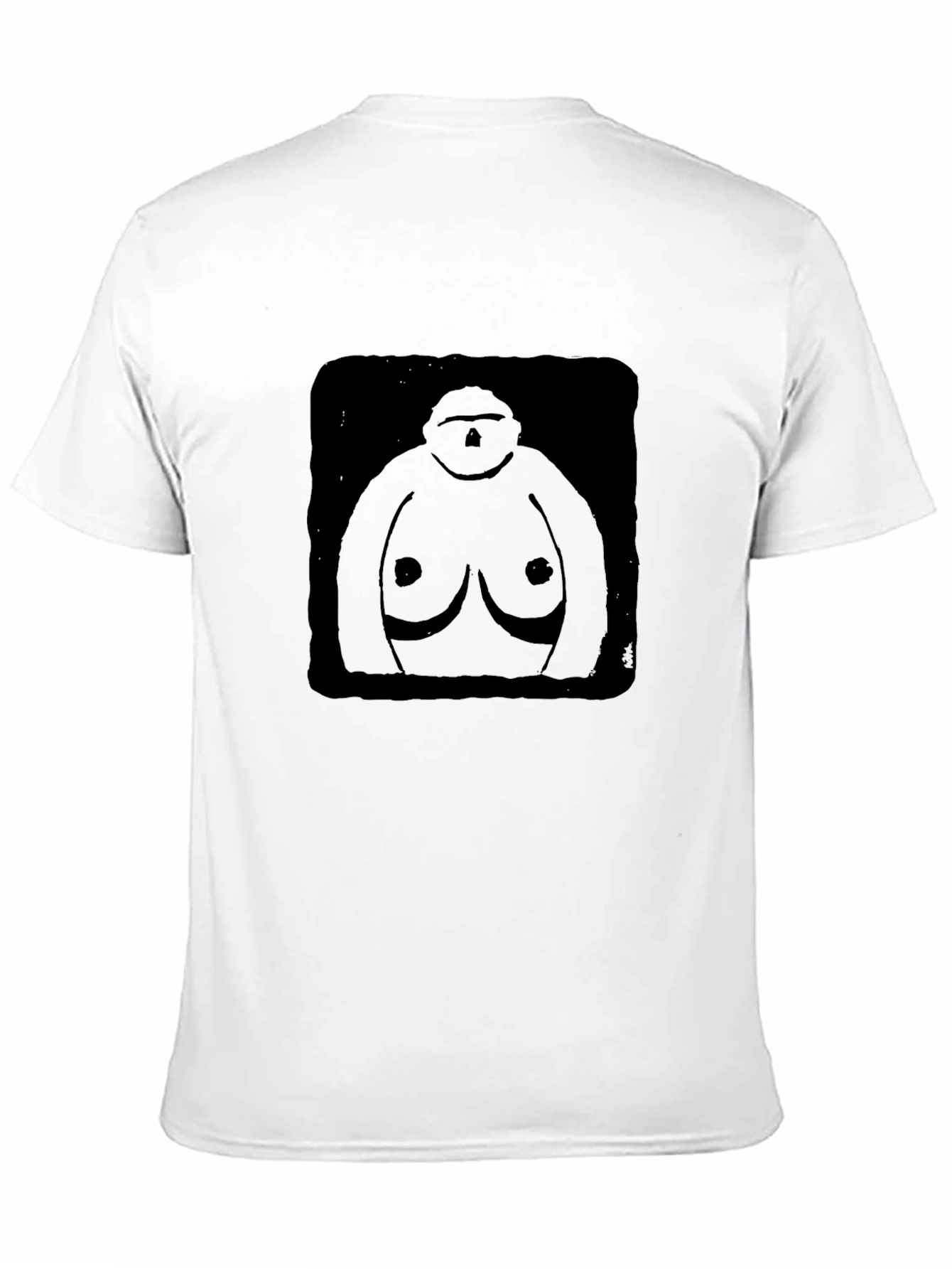 Black Graphic T-Shirt - Abstract Figure Design