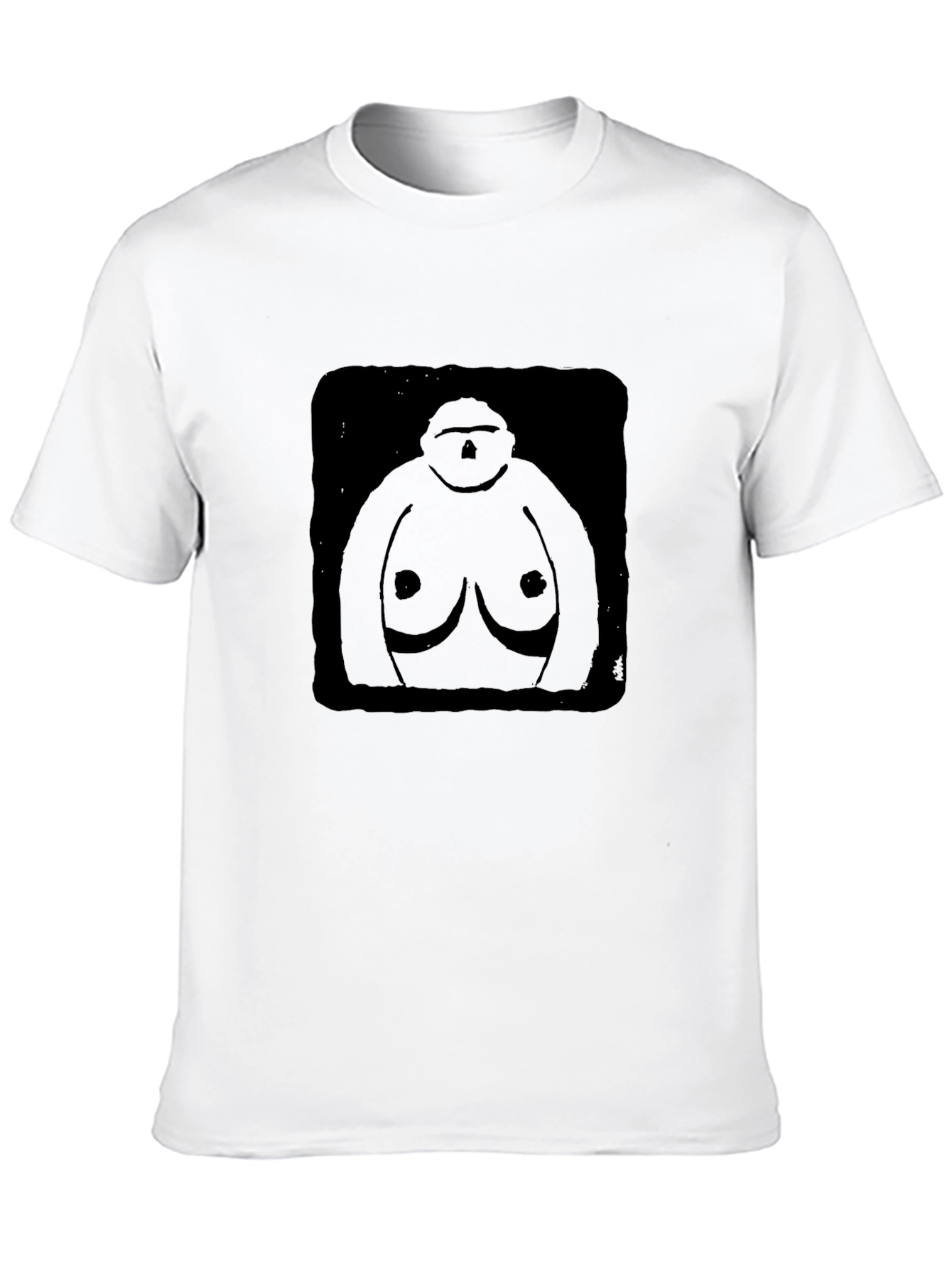 Black Graphic T-Shirt - Abstract Figure Design