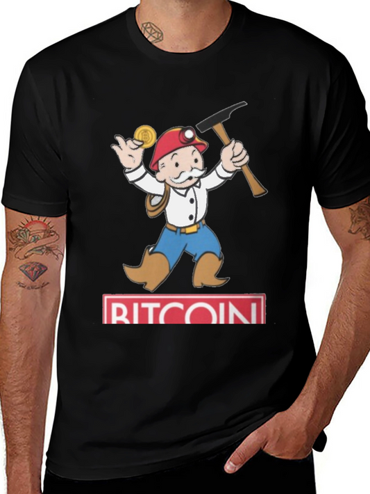 Bitcoin Miner Cartoon Graphic Tee