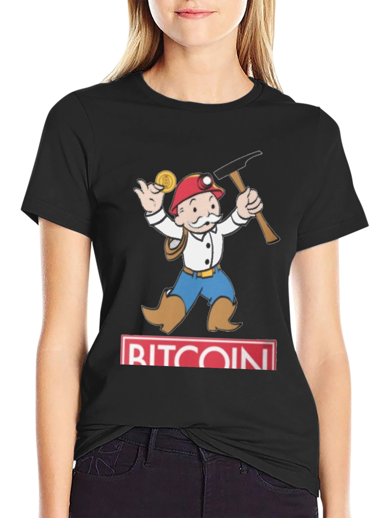 Bitcoin Miner Cartoon Graphic Tee