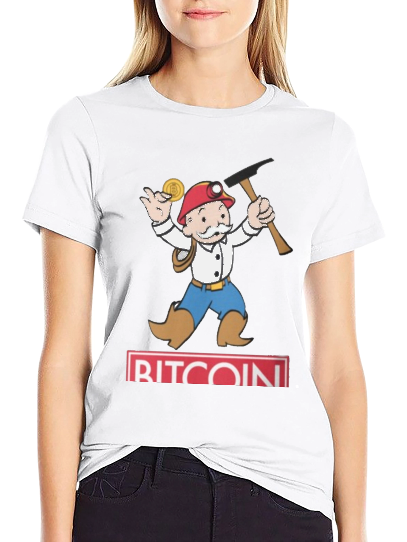 Bitcoin Miner Cartoon Graphic Tee