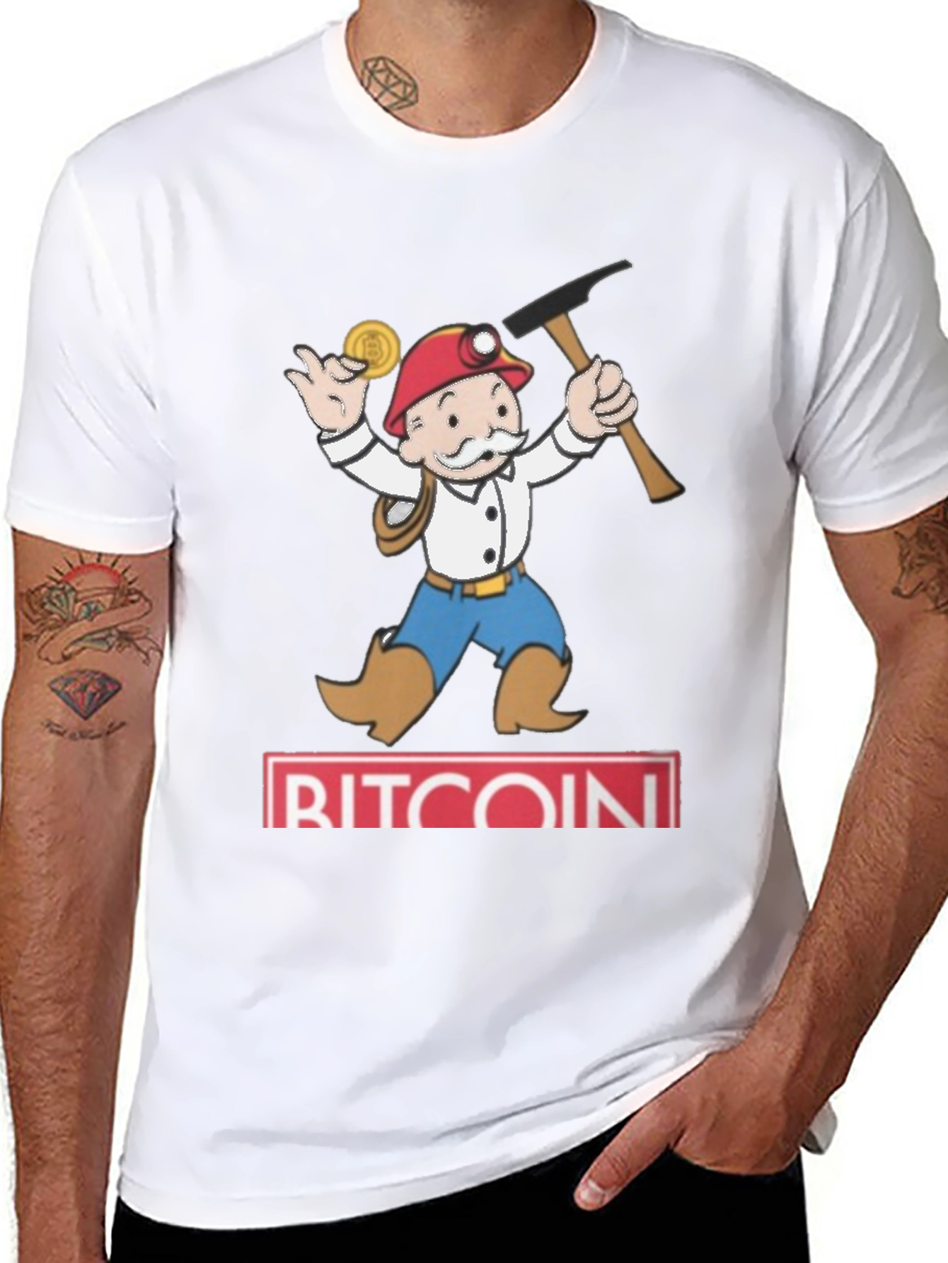Bitcoin Miner Cartoon Graphic Tee