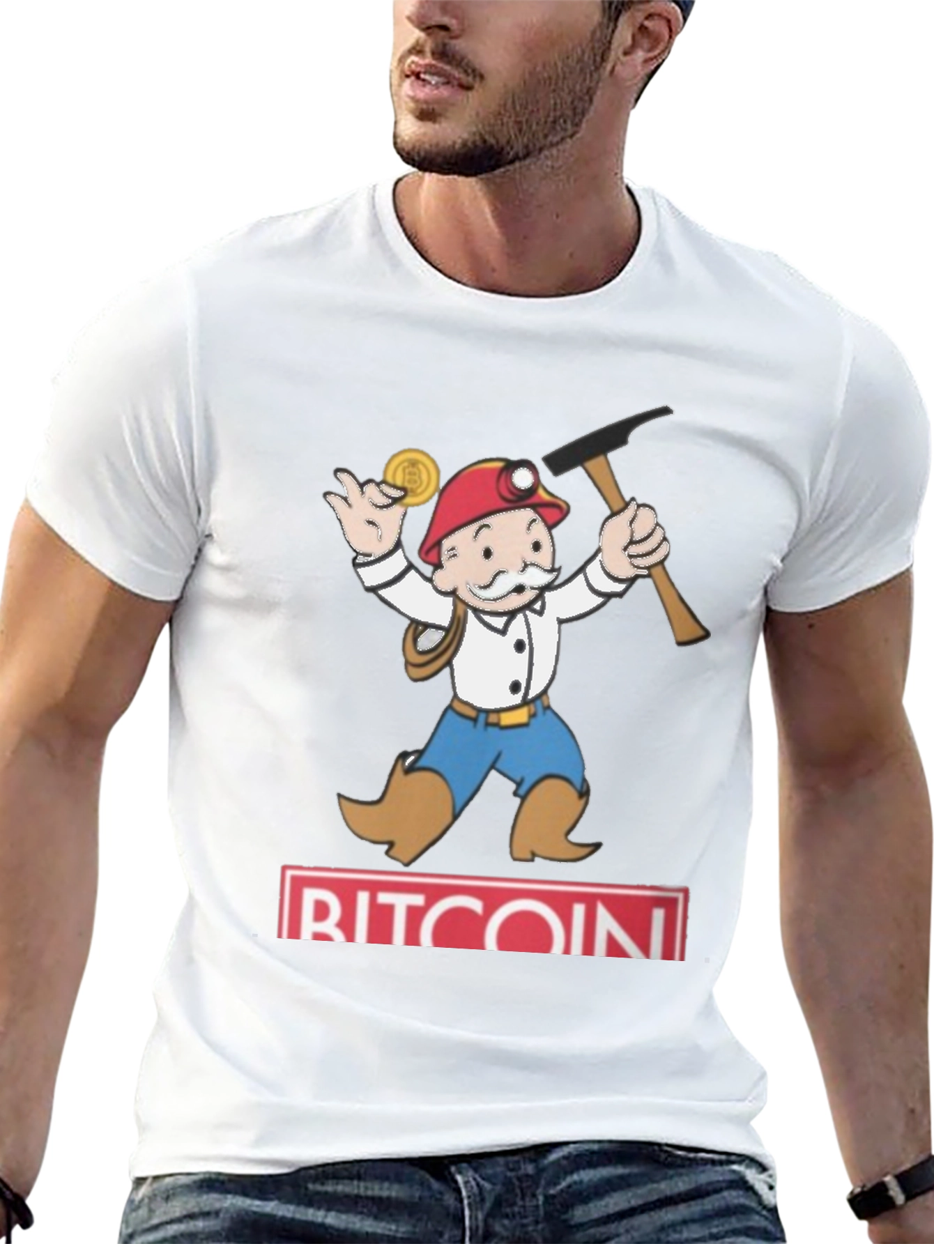 Bitcoin Miner Cartoon Graphic Tee