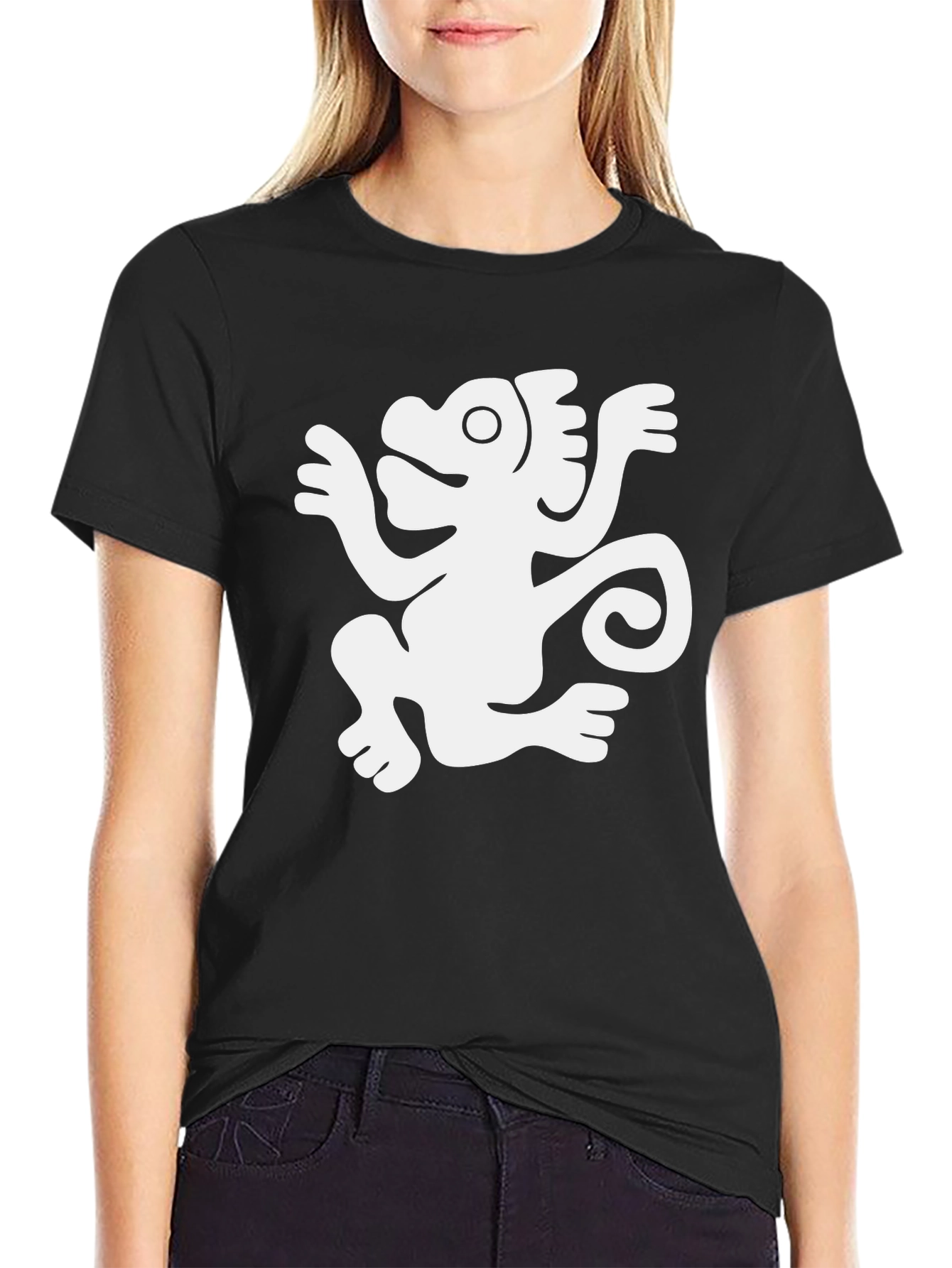 Aztec Monkey Graphic T-Shirt - Black