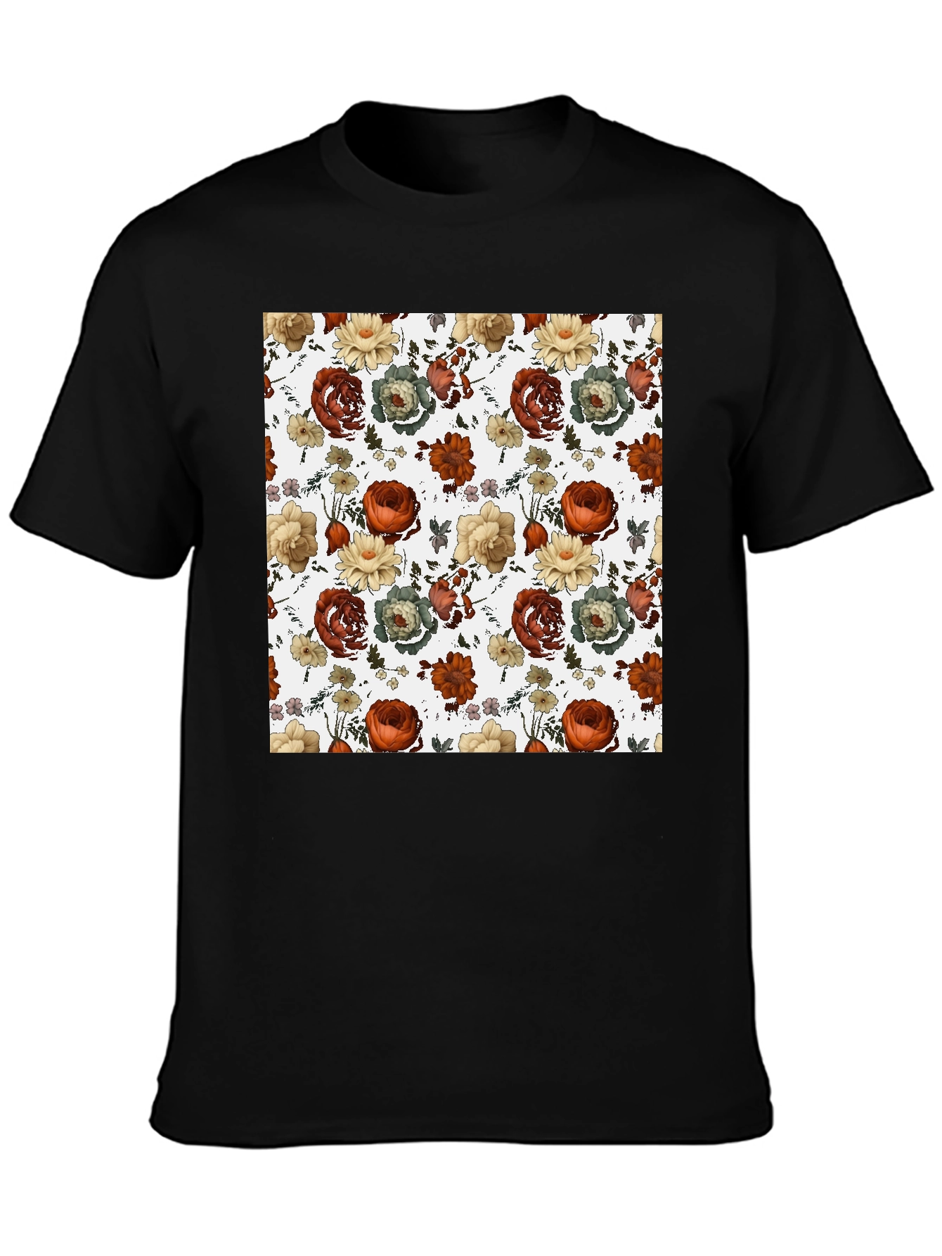 Floral Print T-Shirt - Stylish Mens Tee