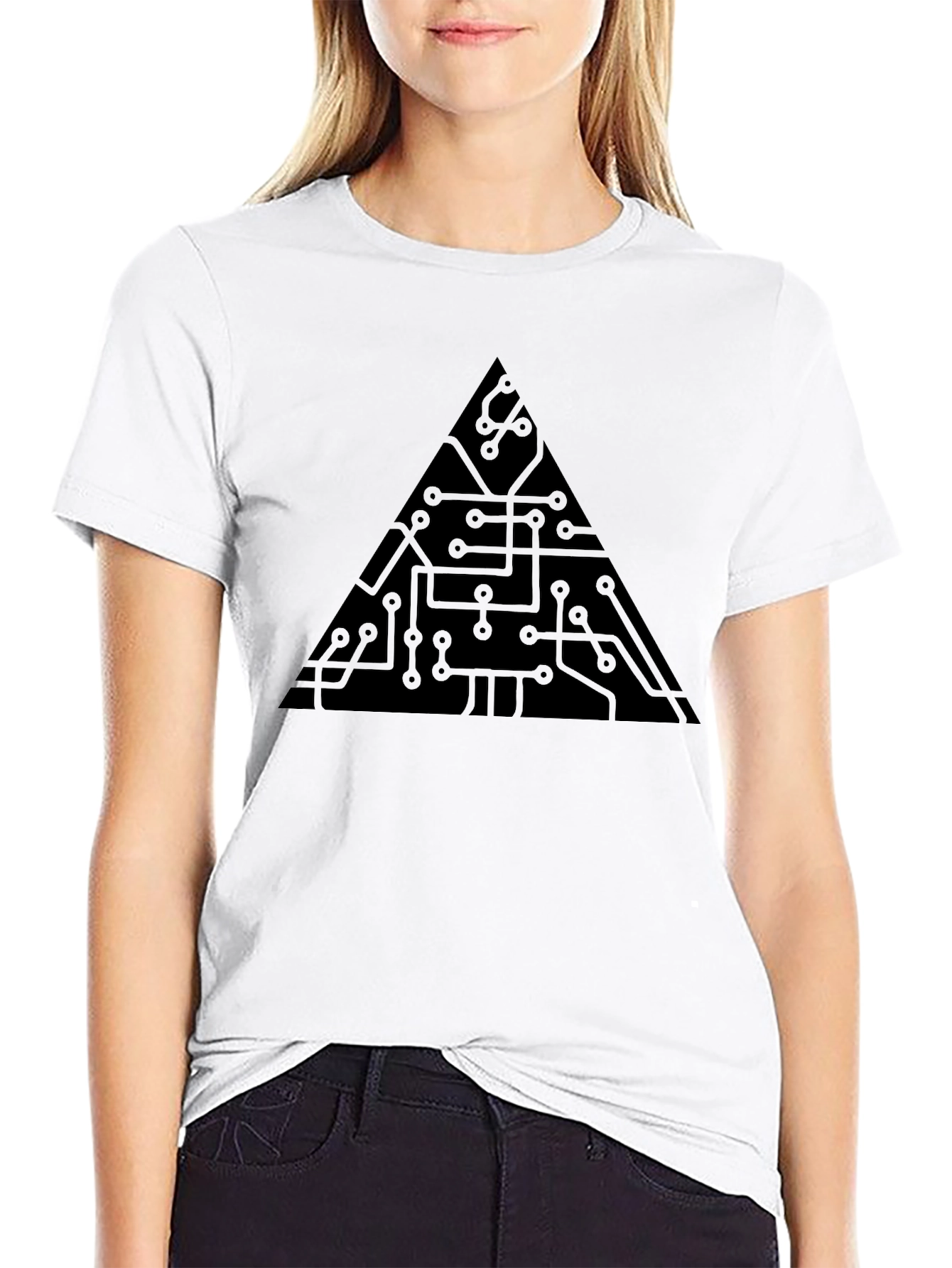 Circuit Board Triangle Graphic T-Shirt