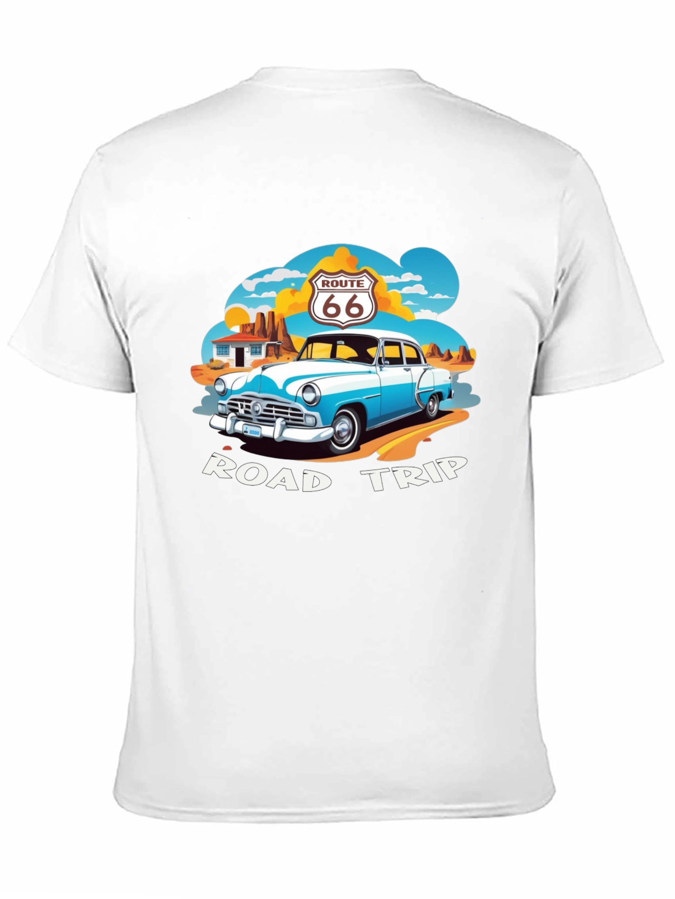 Route 66 Road Trip Black Graphic Tee