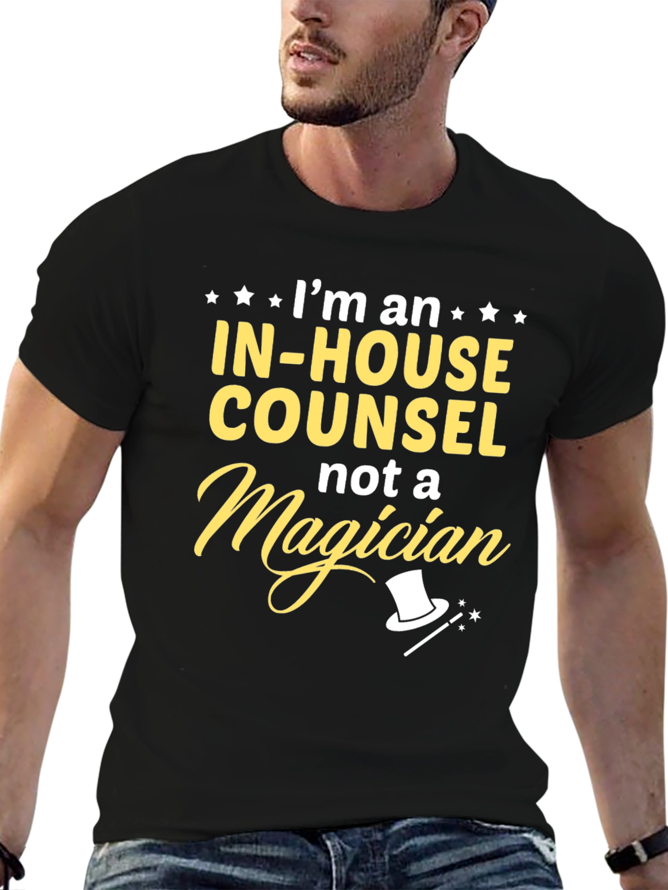 In-House Counsel Not a Magician Black T-Shirt
