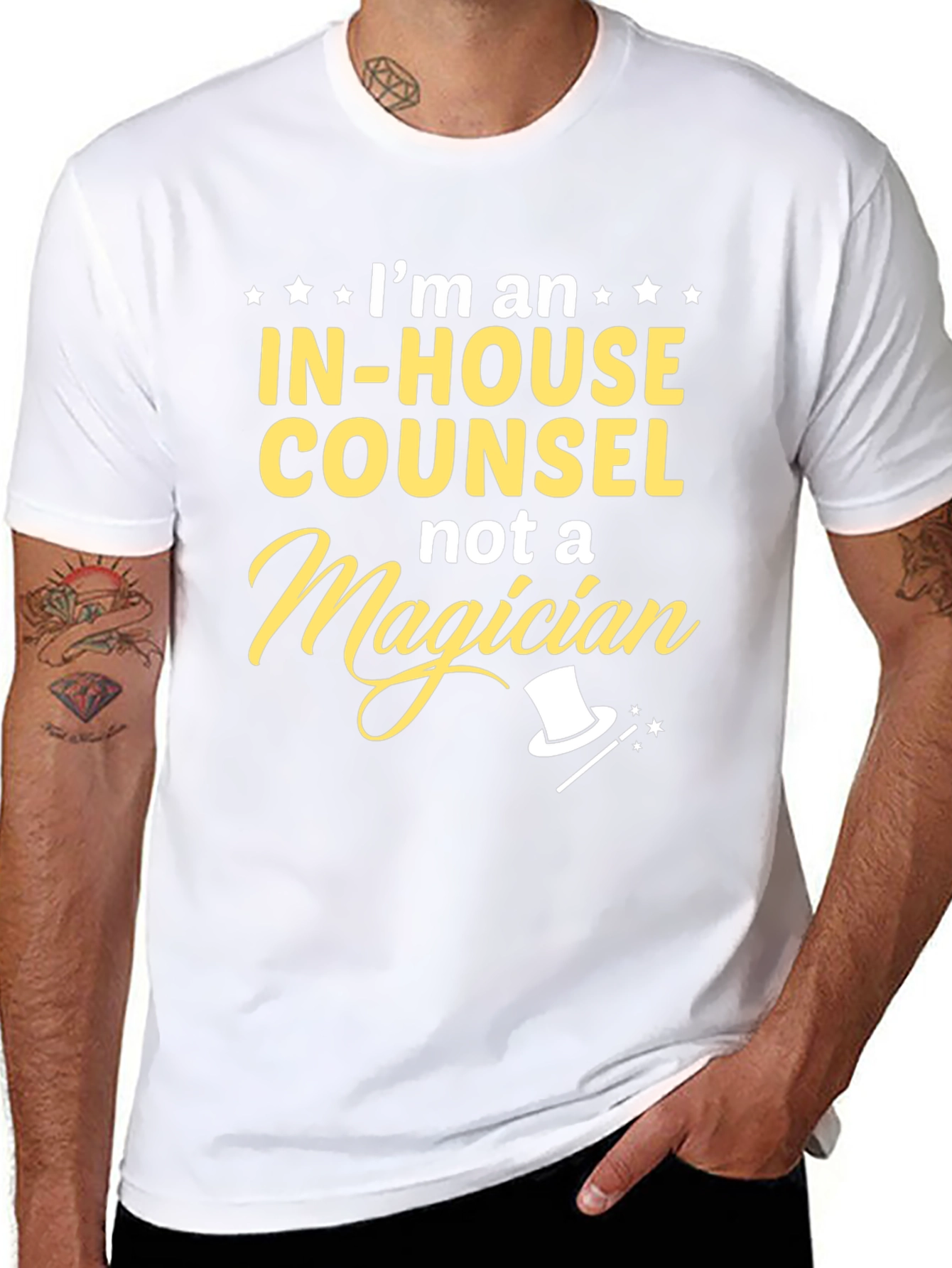 In-House Counsel Not a Magician Black T-Shirt