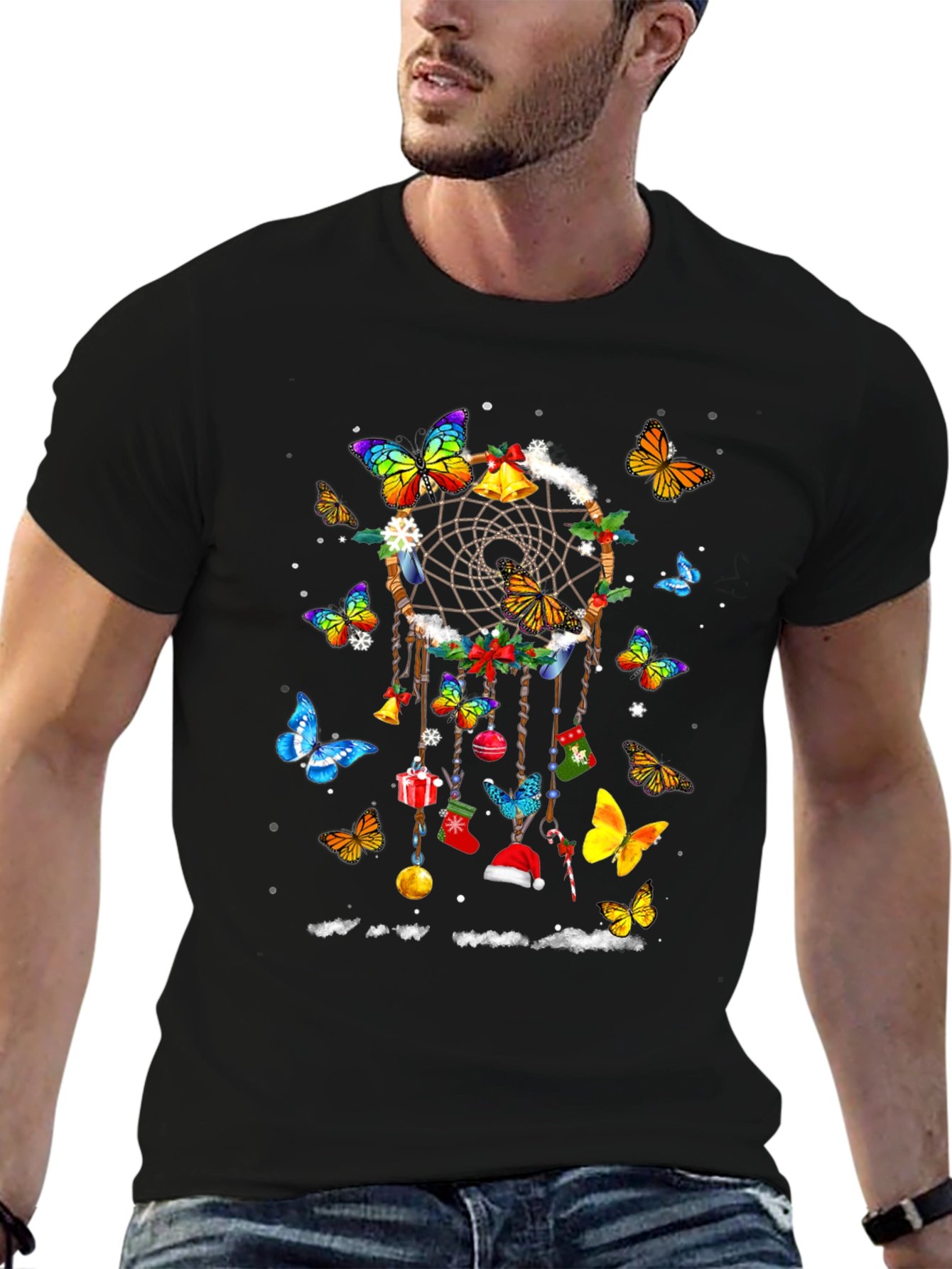 Butterfly Dreamcatcher Christmas Graphic Tee