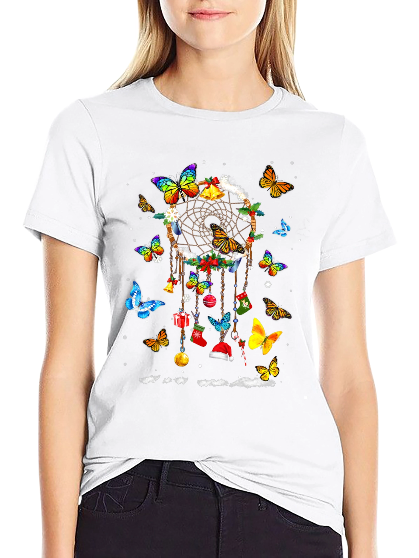Butterfly Dreamcatcher Christmas Graphic Tee