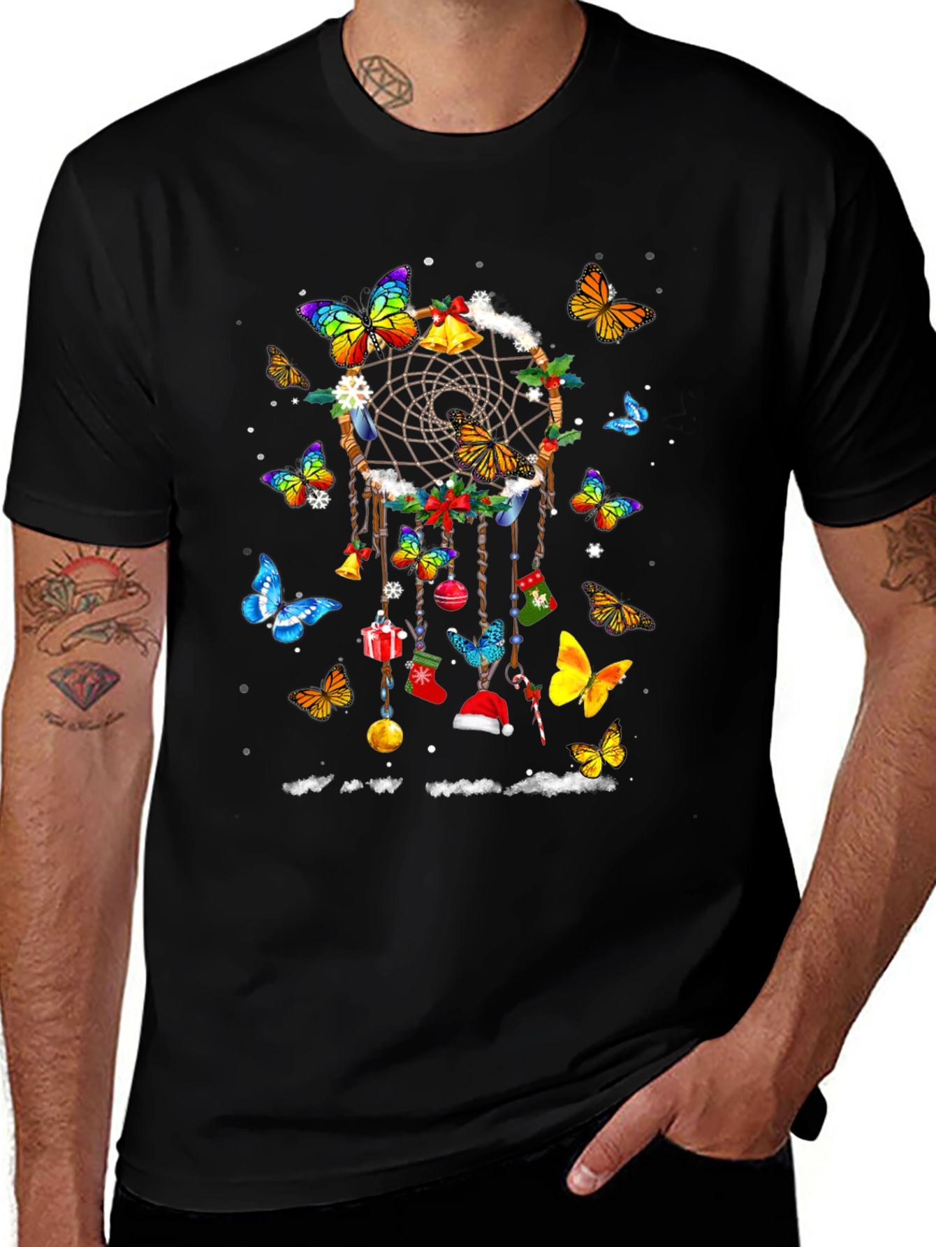 Butterfly Dreamcatcher Christmas Graphic Tee