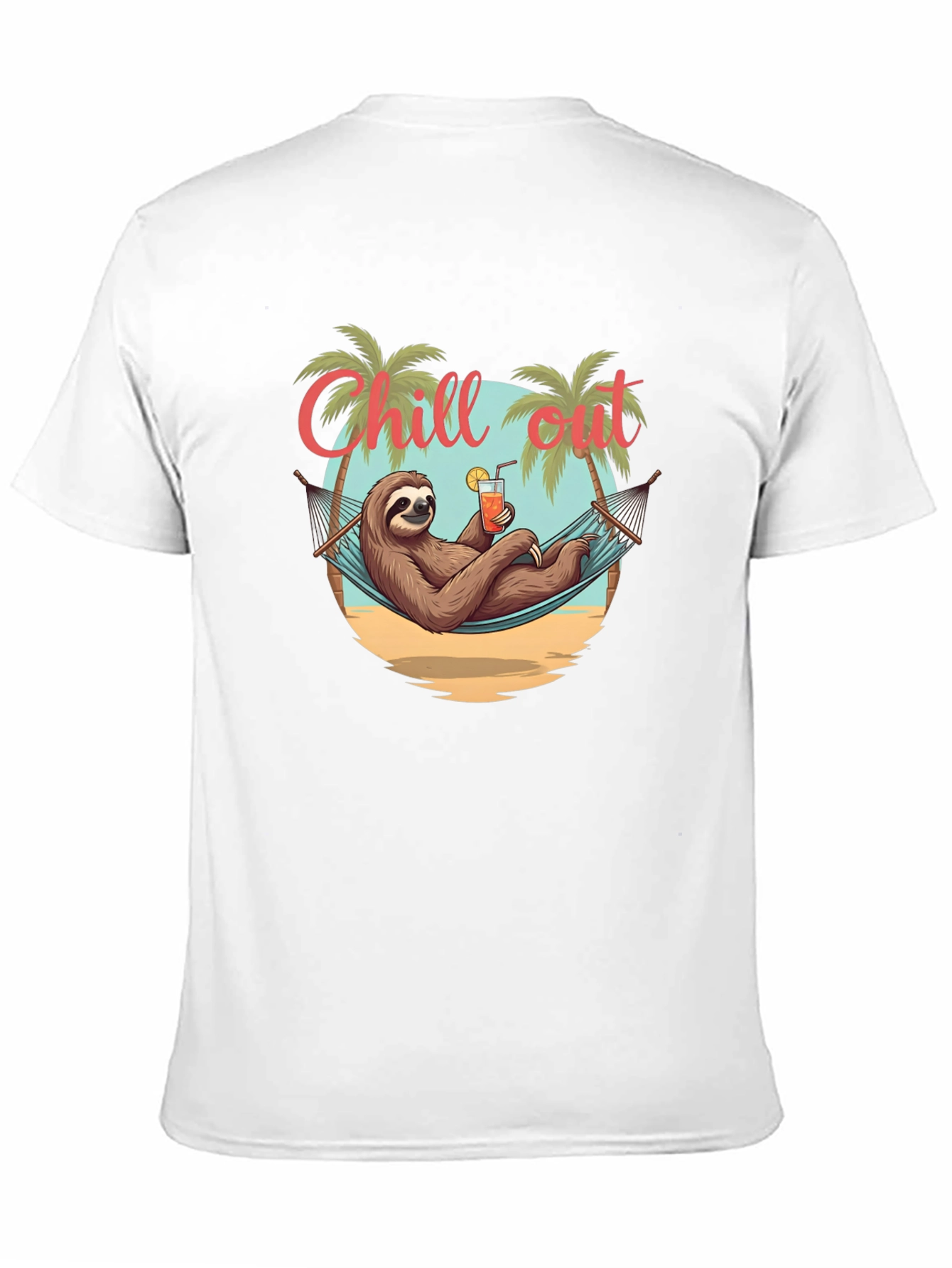 Chill Out Sloth T-Shirt - Relaxed Beach Vibes