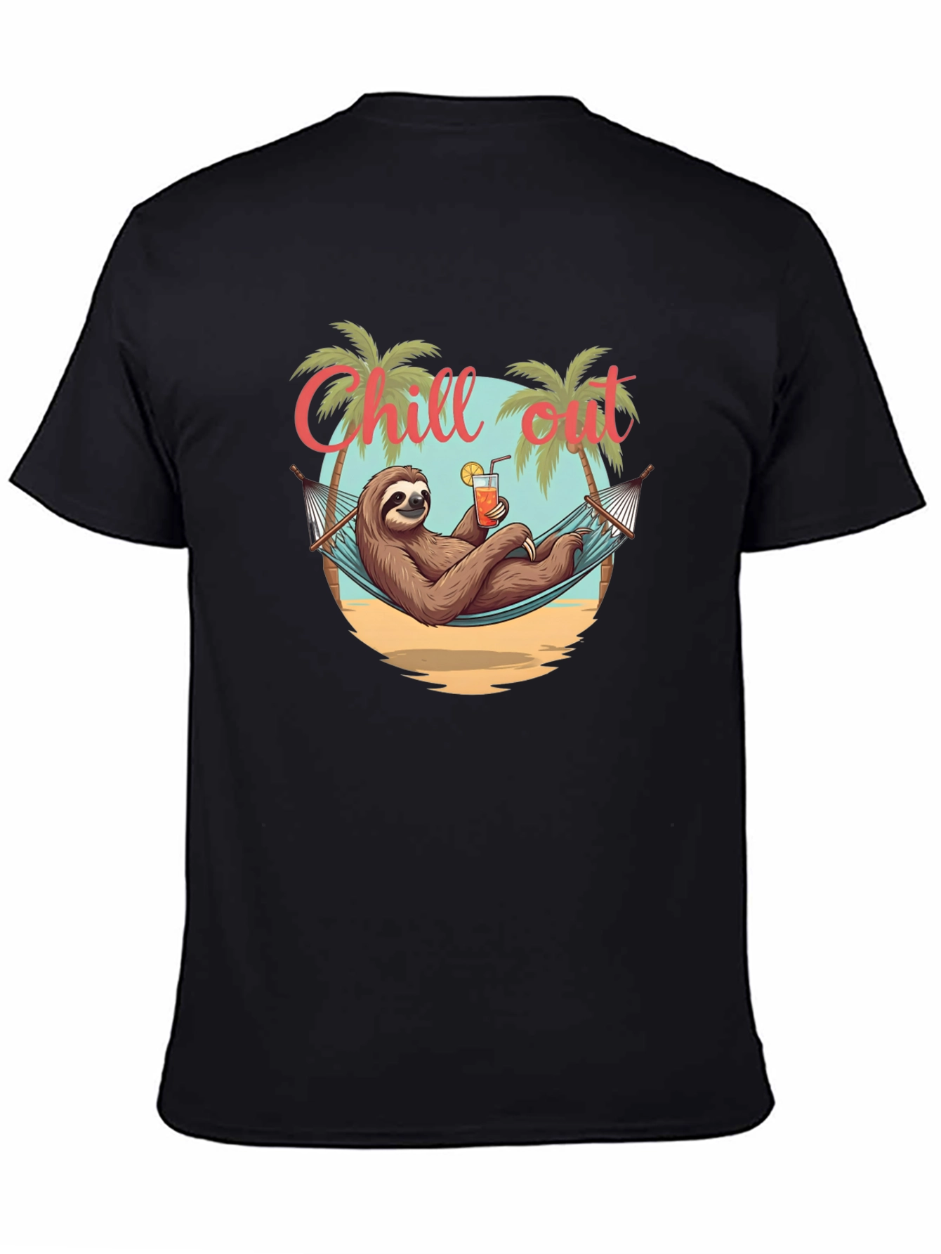 Chill Out Sloth T-Shirt - Relaxed Beach Vibes