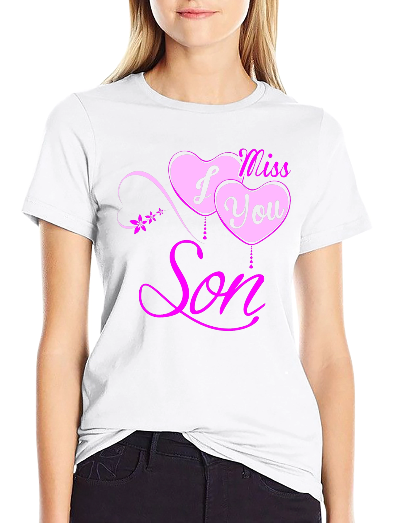 I Miss You Son Black T-Shirt