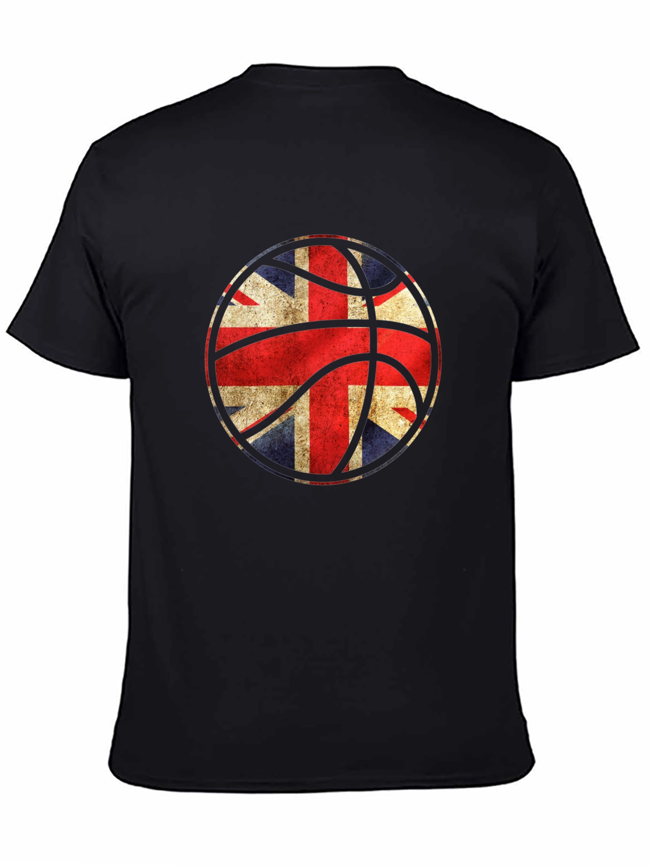 UK Flag Basketball Graphic Black T-Shirt