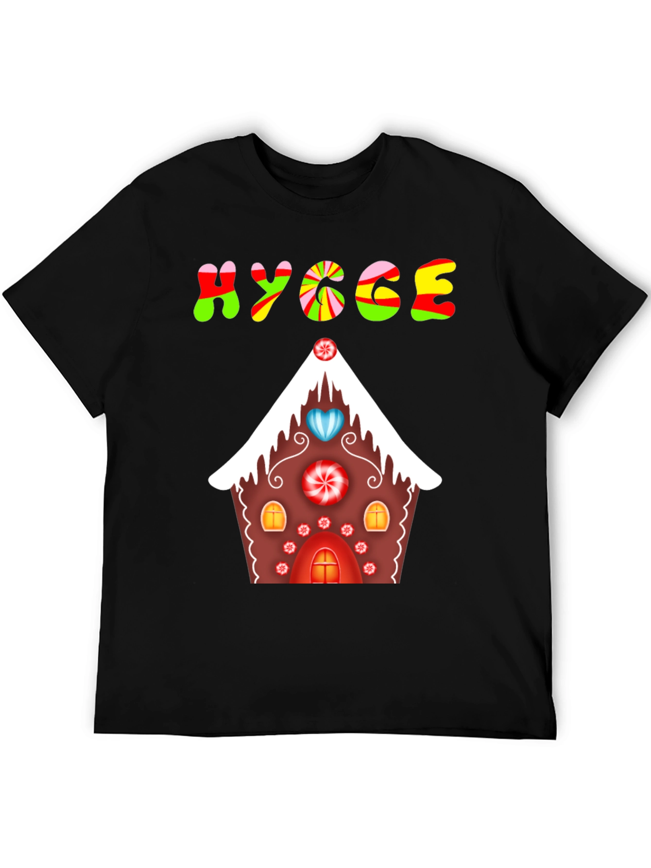Hygge Gingerbread House Graphic Tee - Festive Comfort