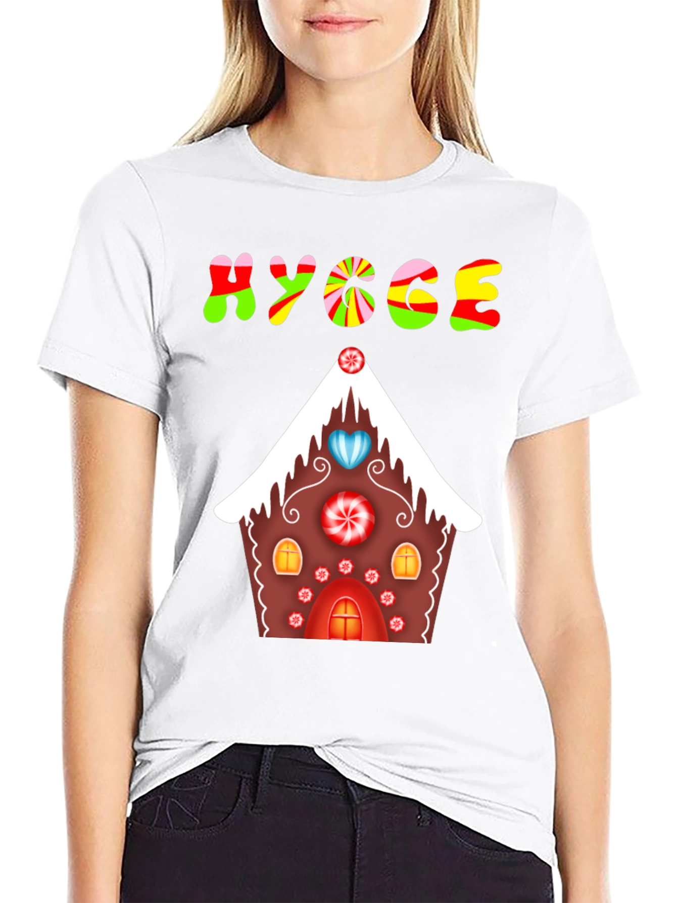 Hygge Gingerbread House Graphic Tee - Festive Comfort