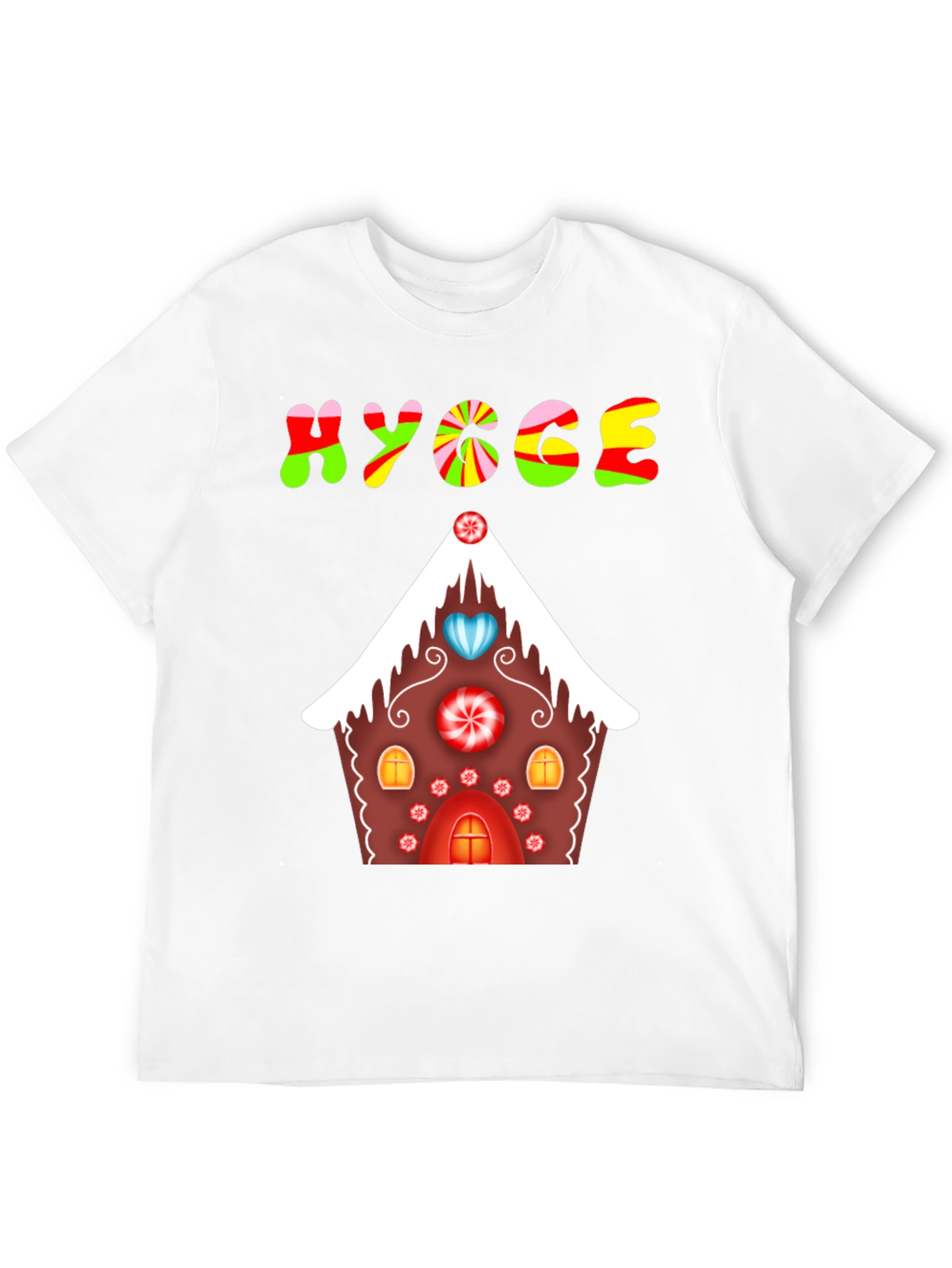 Hygge Gingerbread House Graphic Tee - Festive Comfort